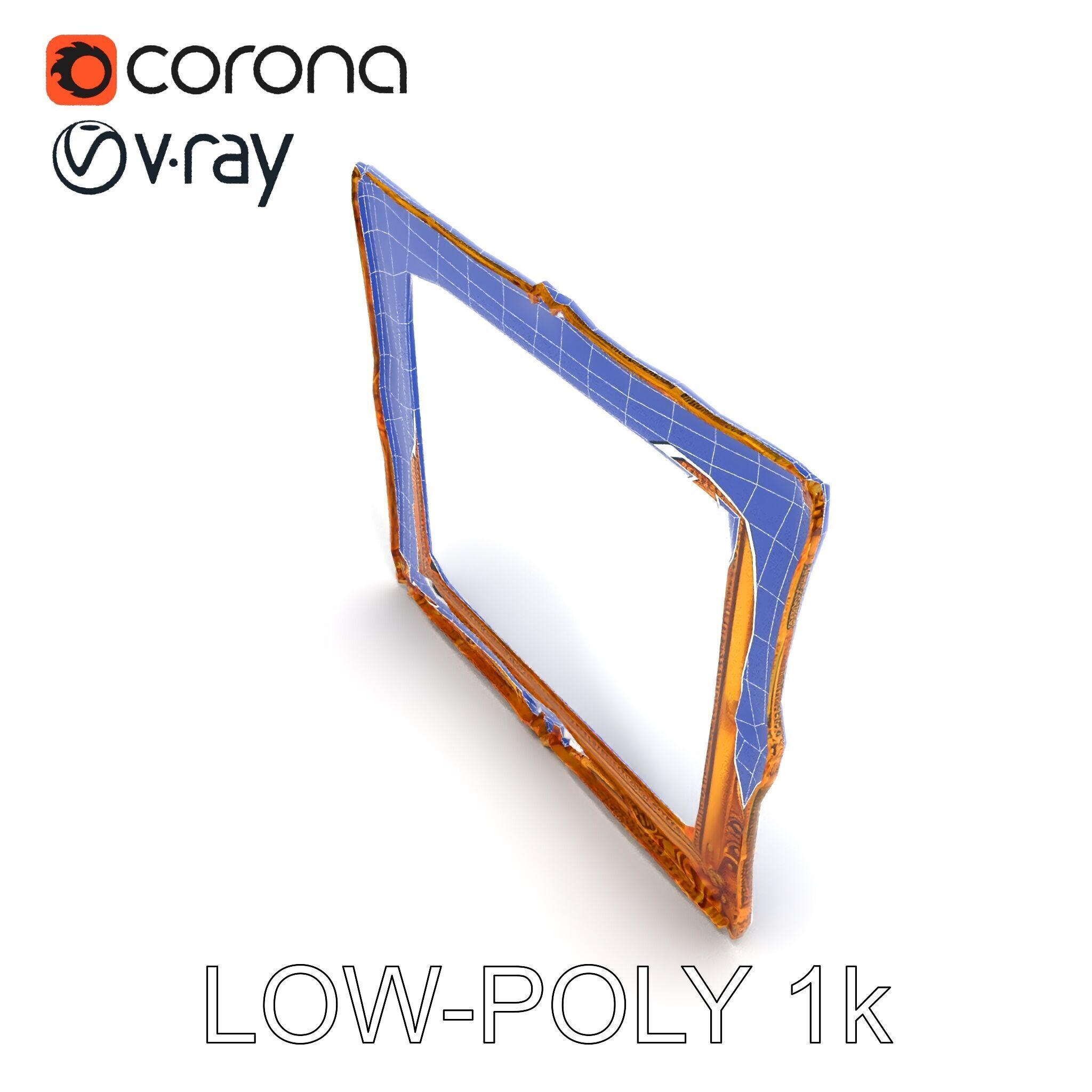 Baroque Gold Ornate Frame D Model Pack Low-poly 3D model_33