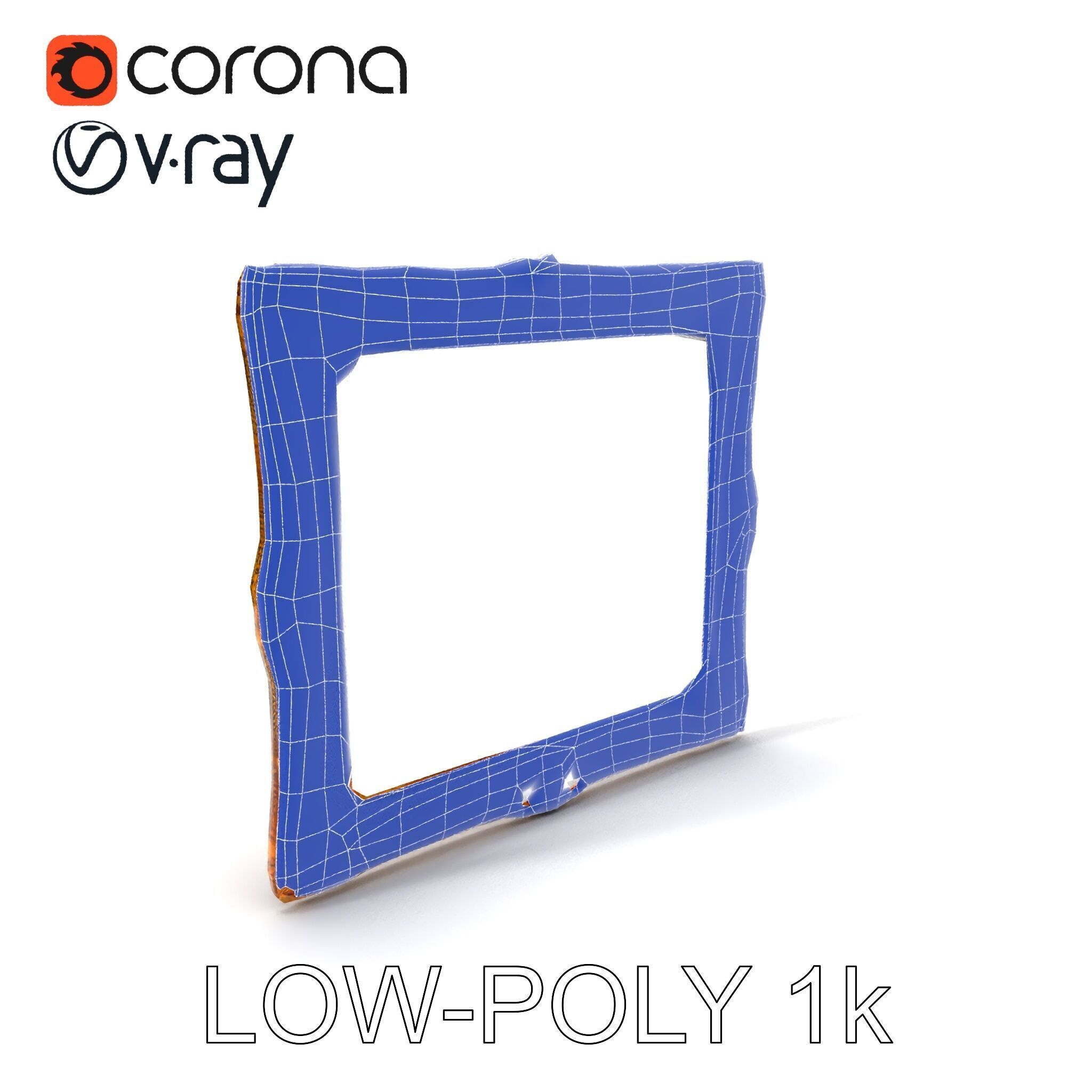 Baroque Gold Ornate Frame D Model Pack Low-poly 3D model_30