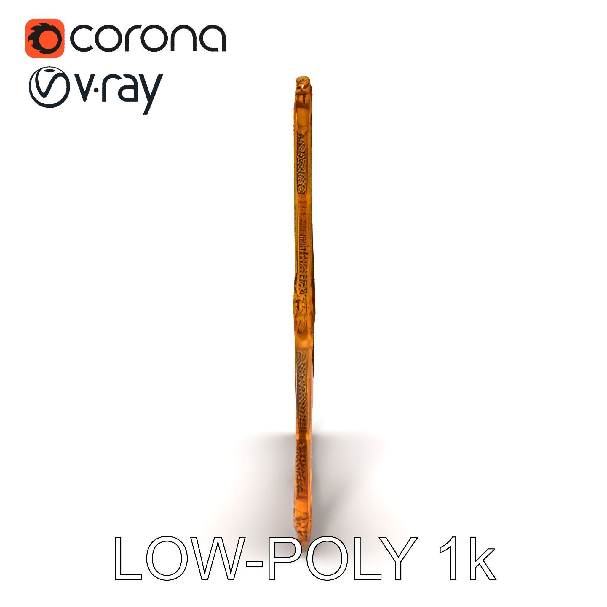 Baroque Gold Ornate Frame D Model Pack Low-poly 3D model_12