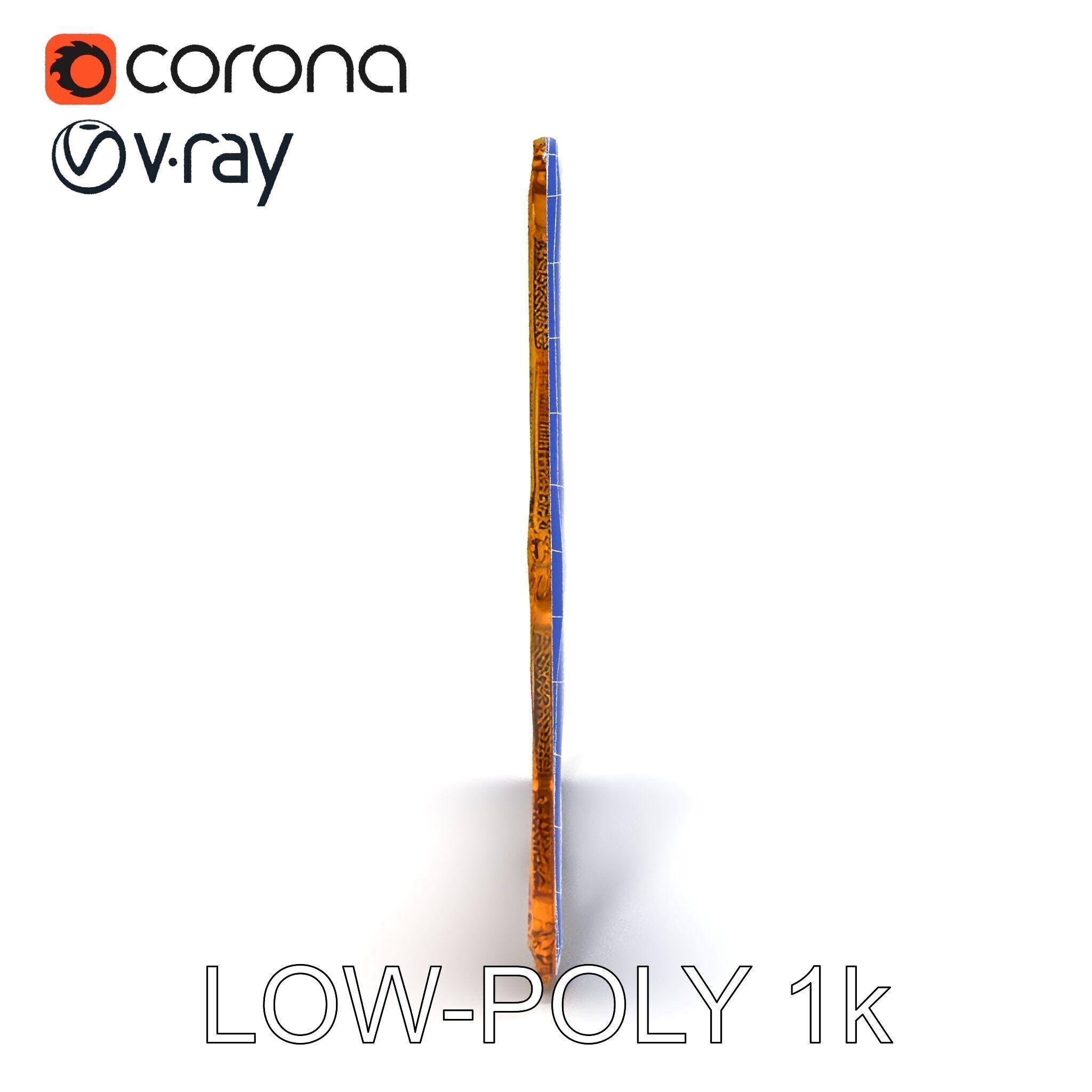 Baroque Gold Ornate Frame D Model Pack Low-poly 3D model_17