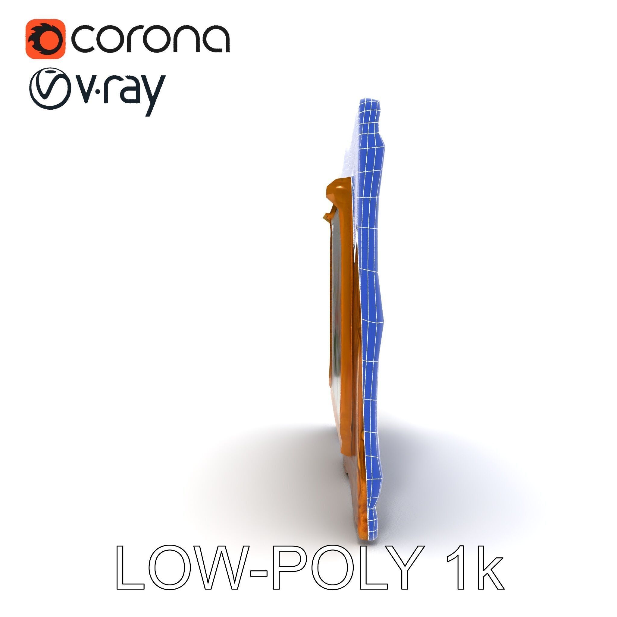 Vintage Ornate Frame with Floral Art Model Pack Low-poly 3D model_24