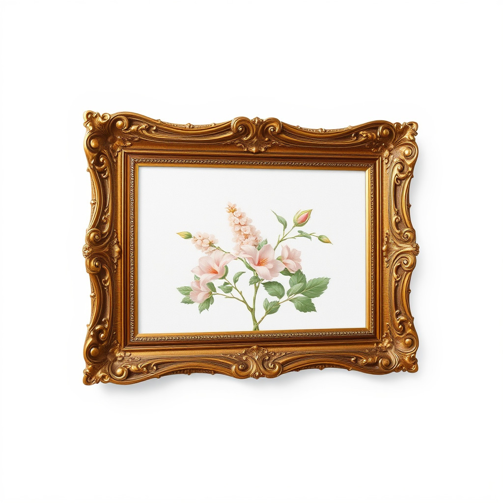 Vintage Ornate Frame with Floral Art Model Pack Low-poly 3D model_4