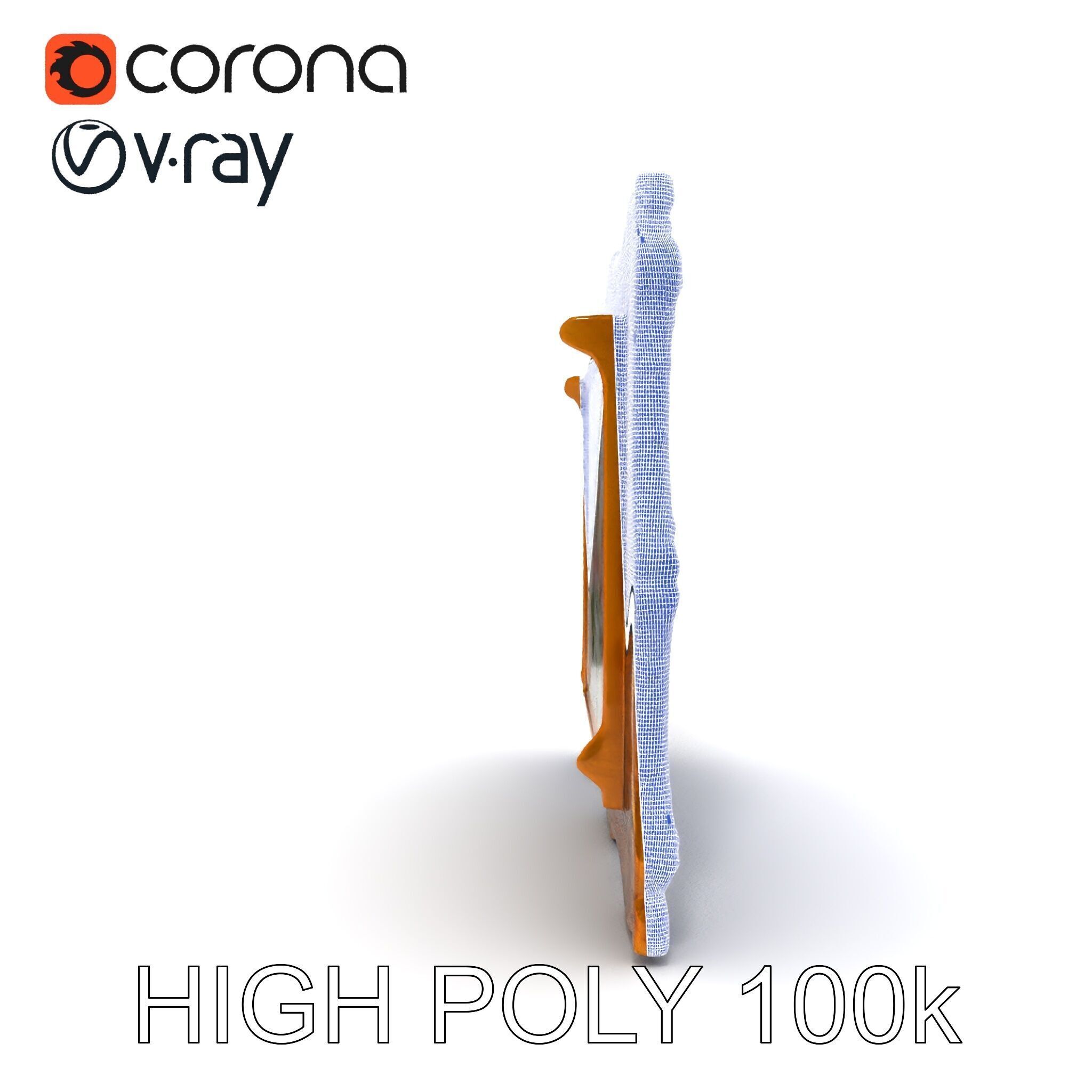 Vintage Ornate Frame with Floral Art Model Pack Low-poly 3D model_28