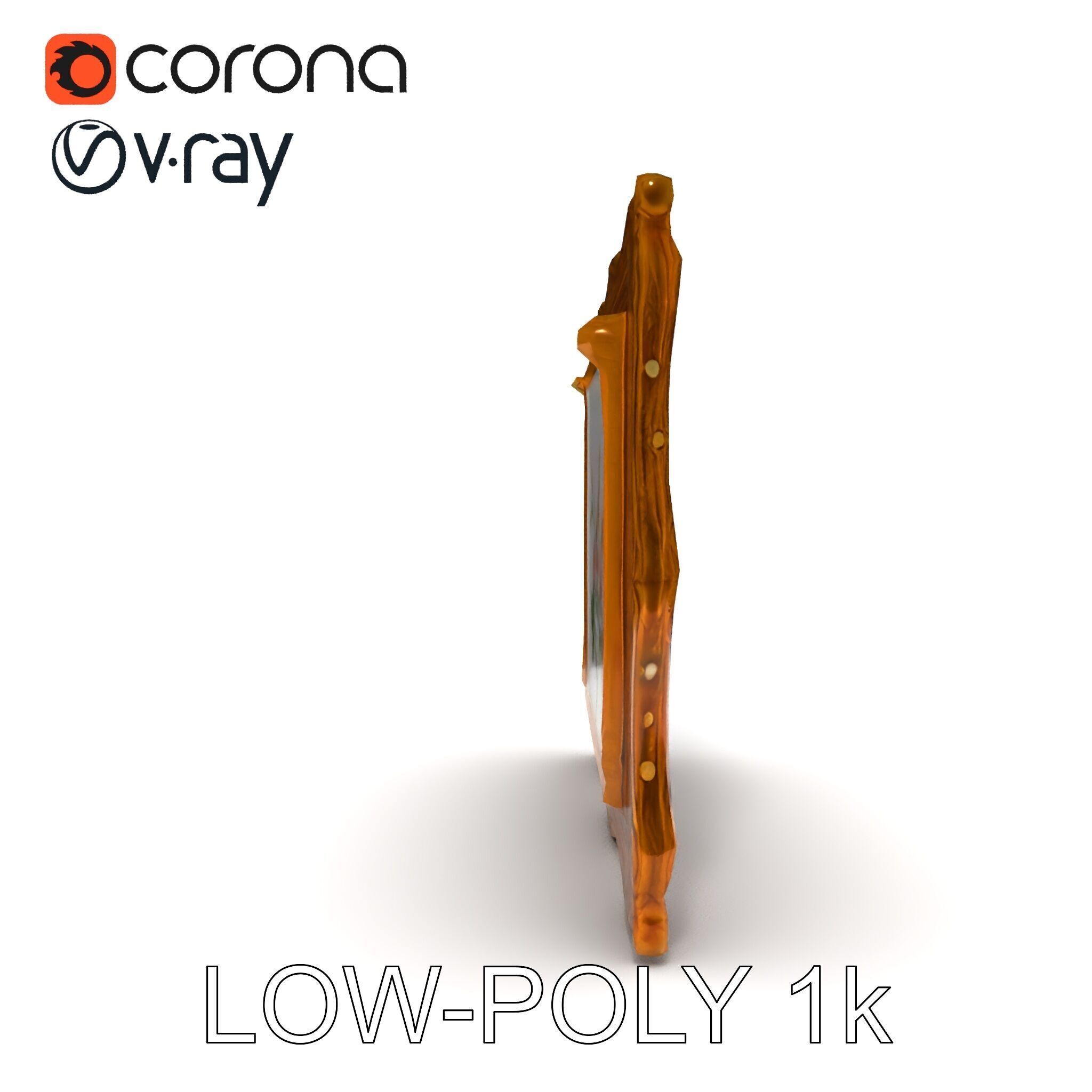 Vintage Ornate Frame with Floral Art Model Pack Low-poly 3D model_16