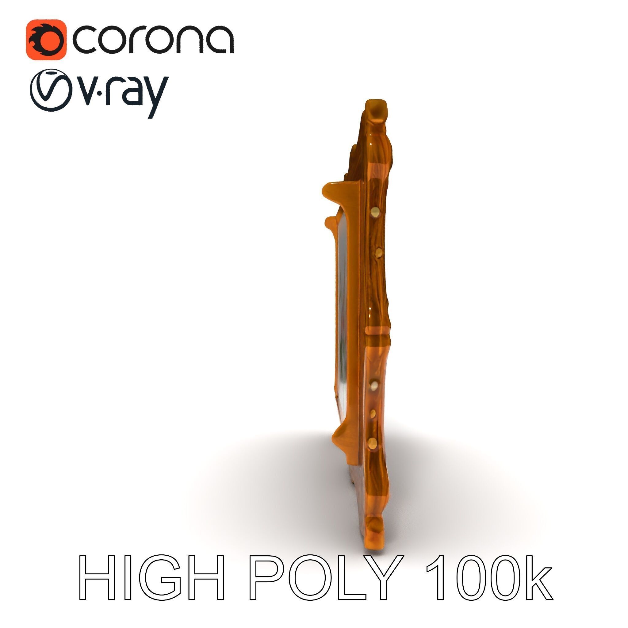 Vintage Ornate Frame with Floral Art Model Pack Low-poly 3D model_20