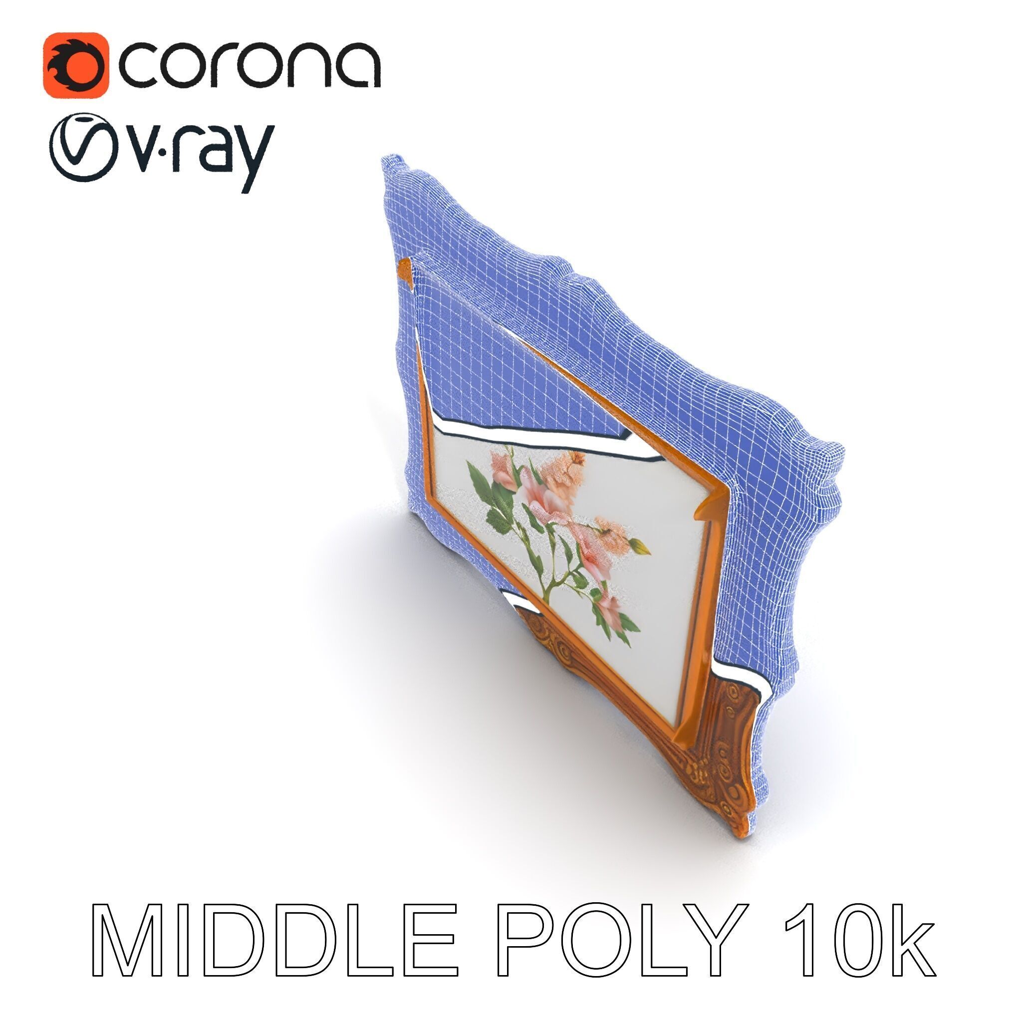 Vintage Ornate Frame with Floral Art Model Pack Low-poly 3D model_31