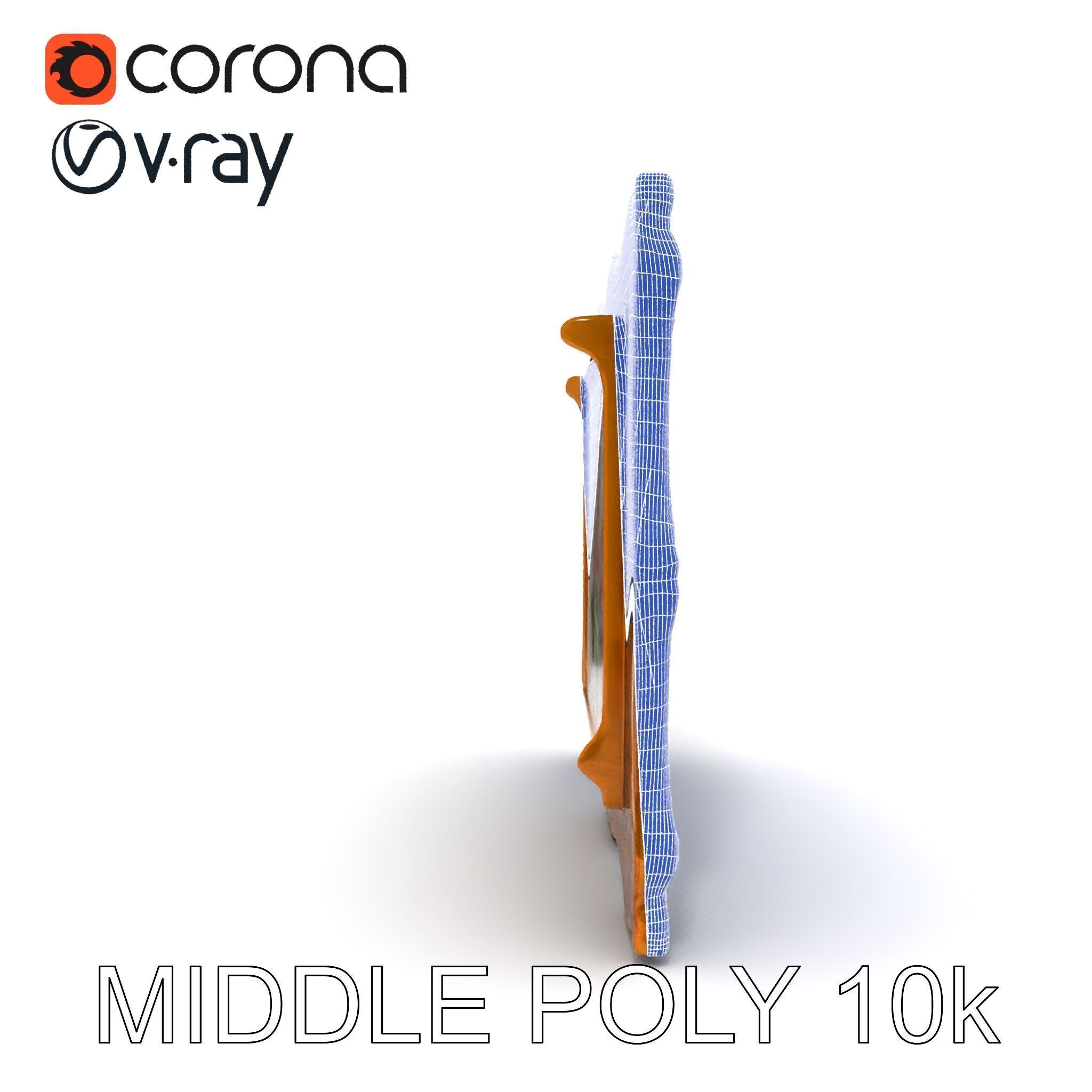 Vintage Ornate Frame with Floral Art Model Pack Low-poly 3D model_23