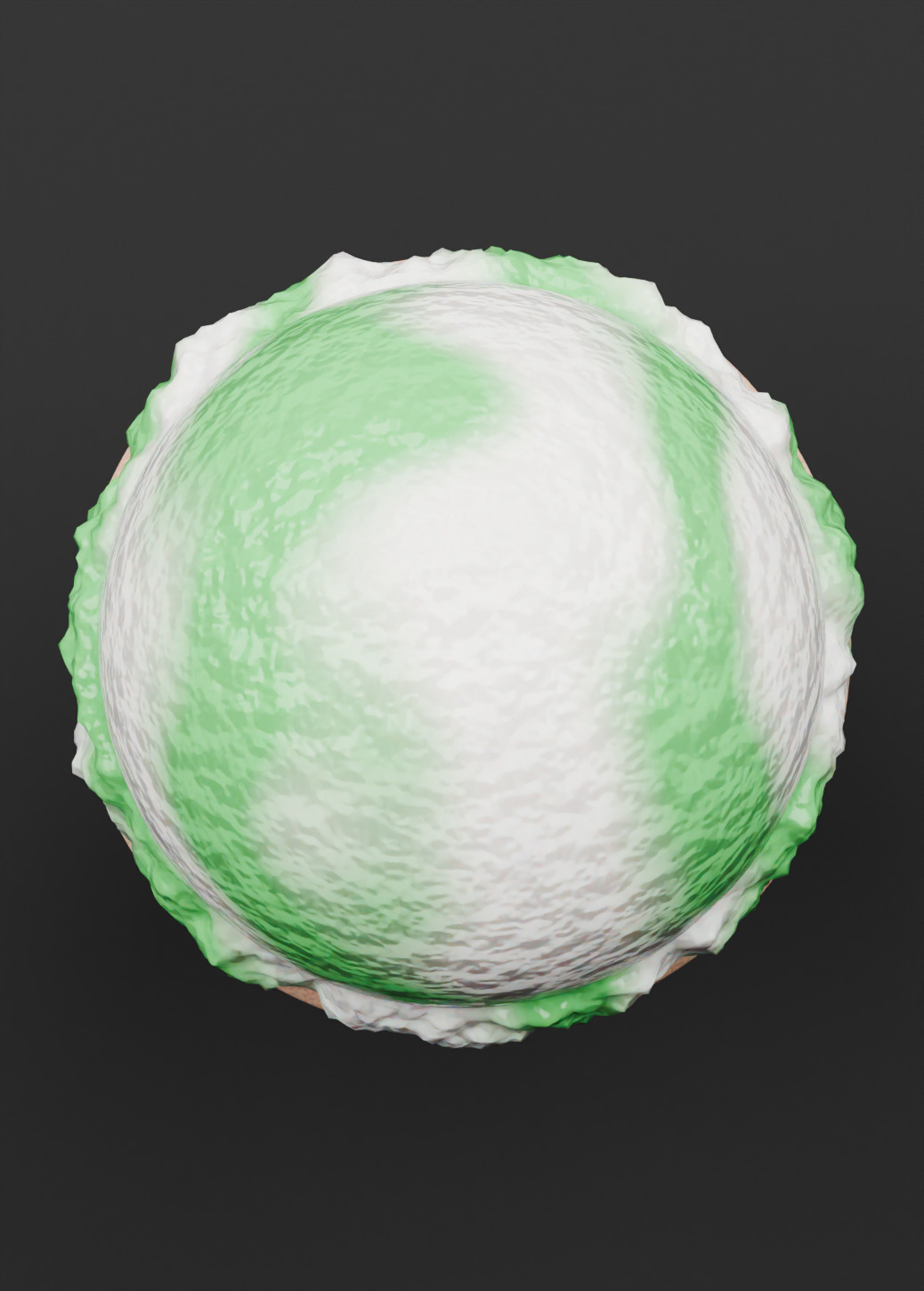 Green Apple Ice Cream Cone 3D Dessert Model 3D model_2