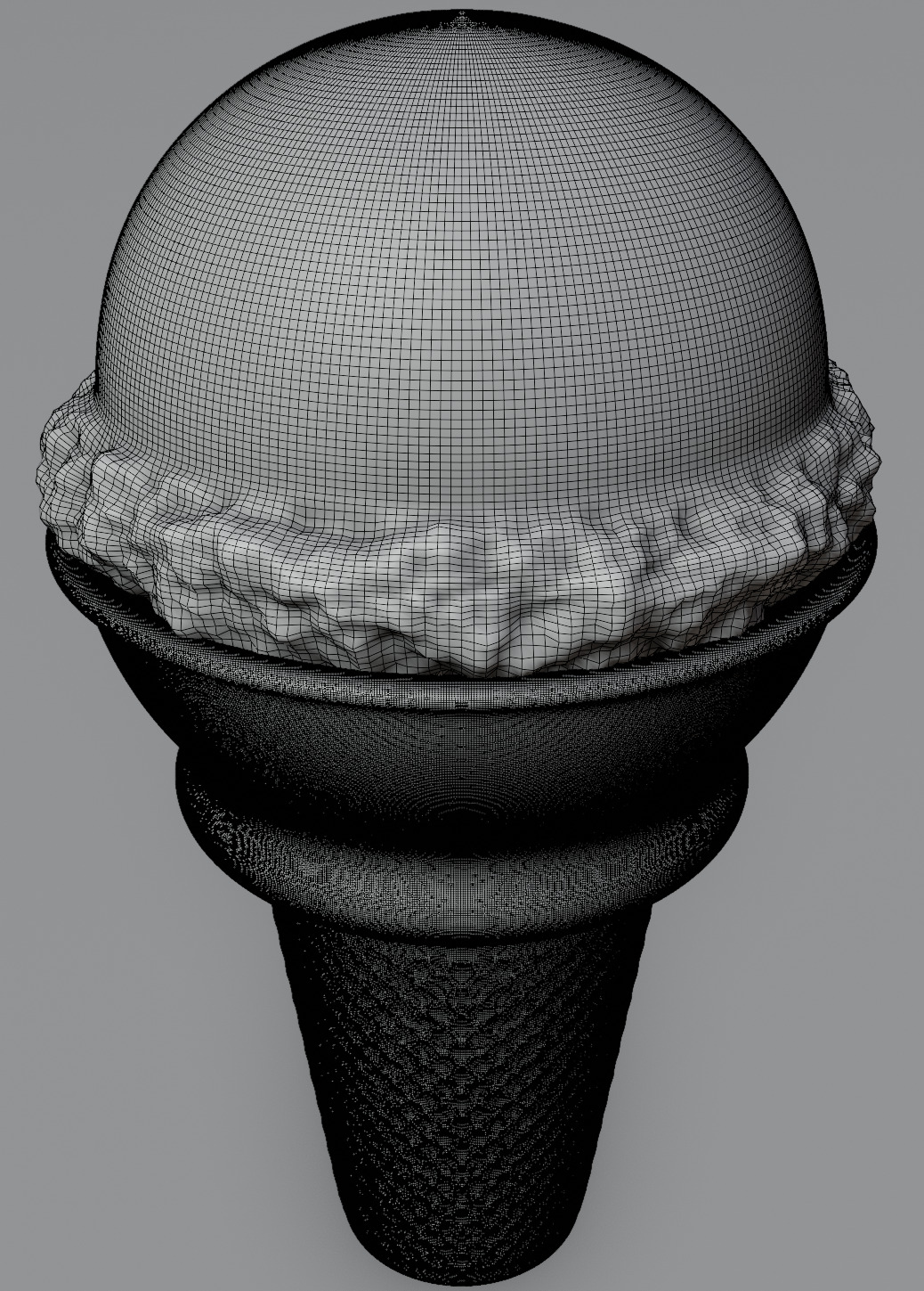 Green Apple Ice Cream Cone 3D Dessert Model 3D model_10