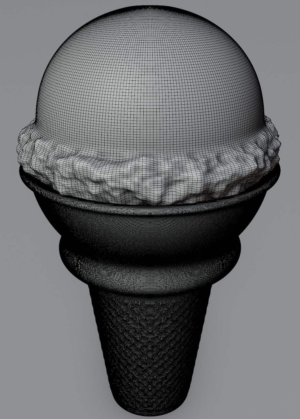 Green Apple Ice Cream Cone 3D Dessert Model 3D model_6