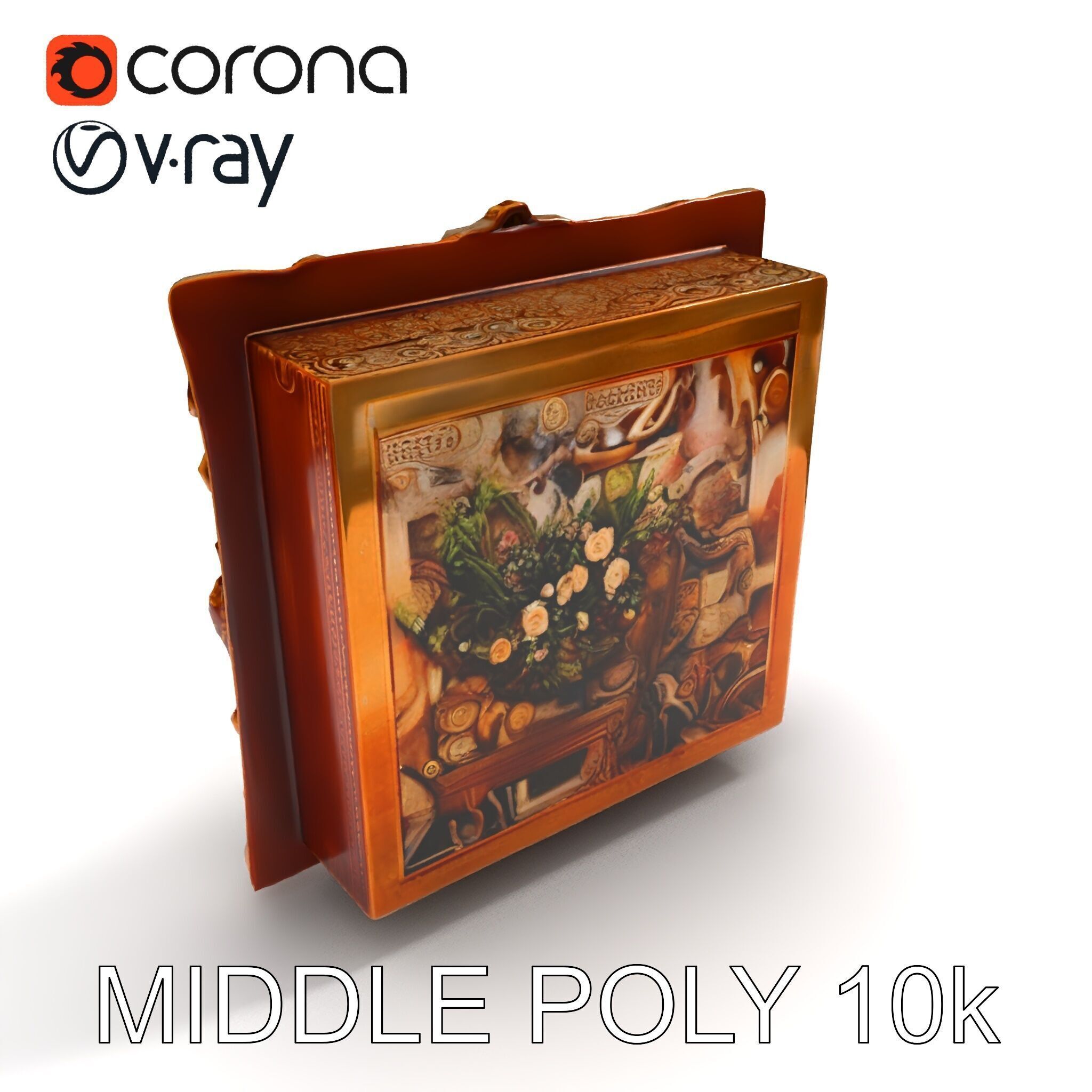 Baroque Ornate Picture Frame Model Pack Low-poly 3D model_27