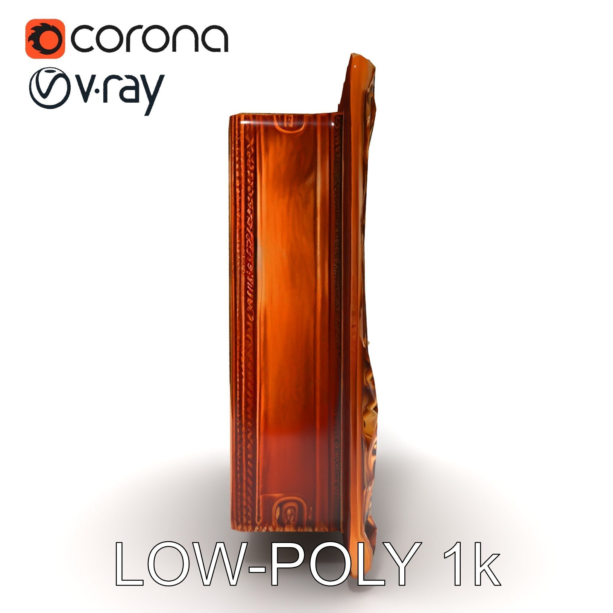 Baroque Ornate Picture Frame Model Pack Low-poly 3D model_28