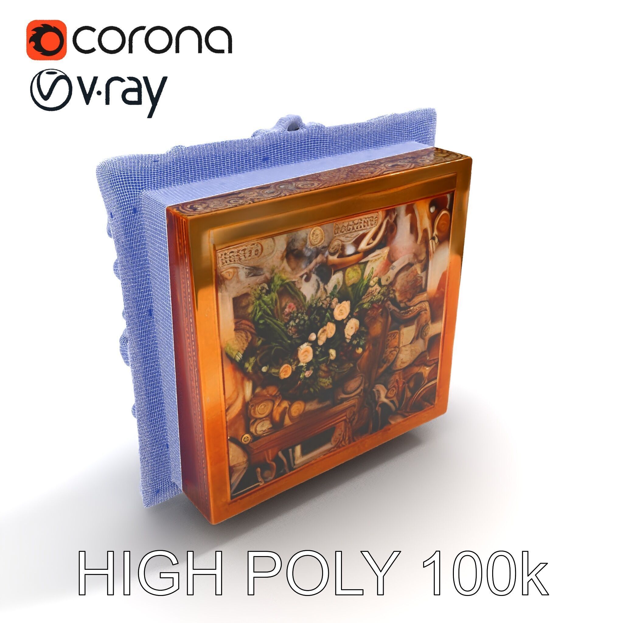 Baroque Ornate Picture Frame Model Pack Low-poly 3D model_21