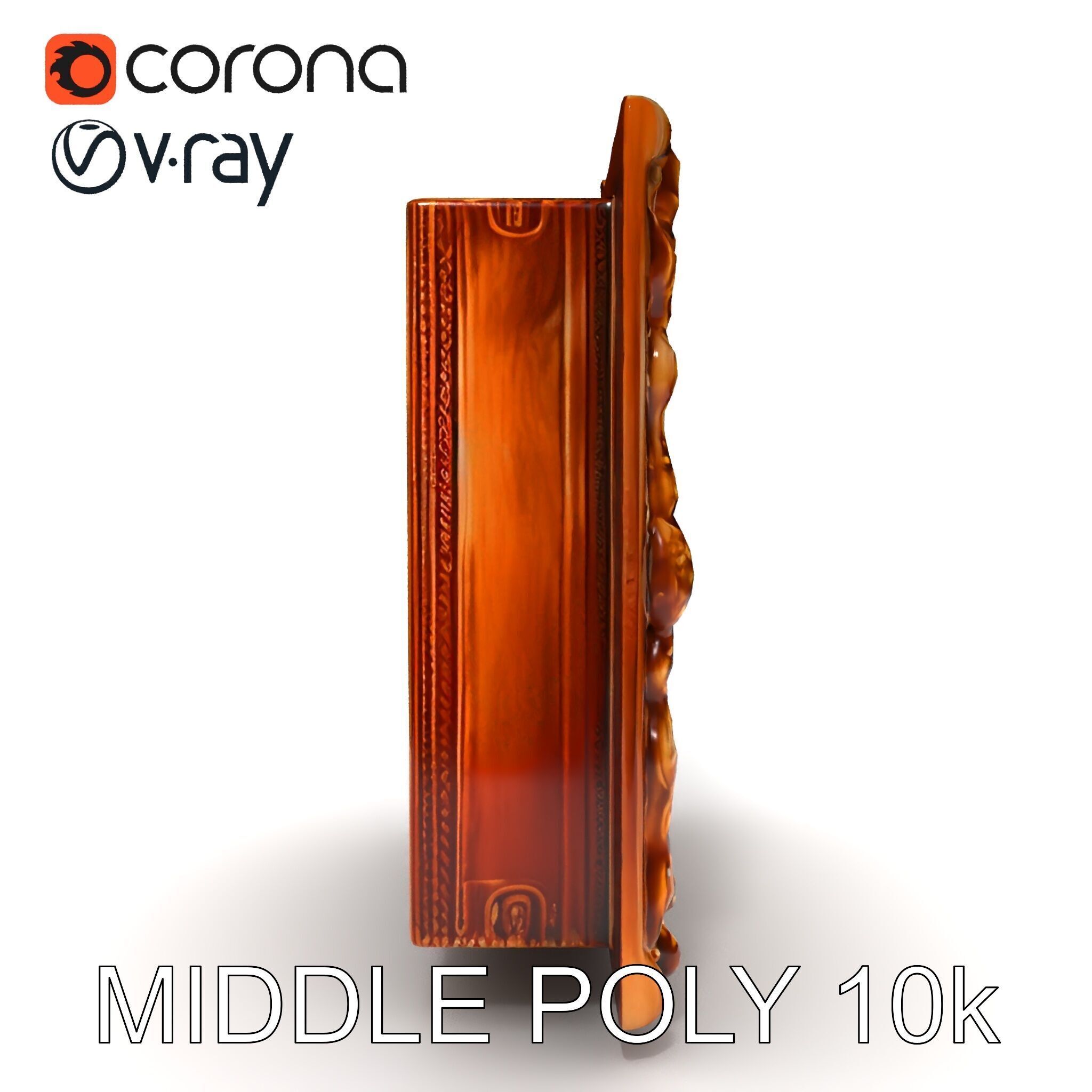 Baroque Ornate Picture Frame Model Pack Low-poly 3D model_19