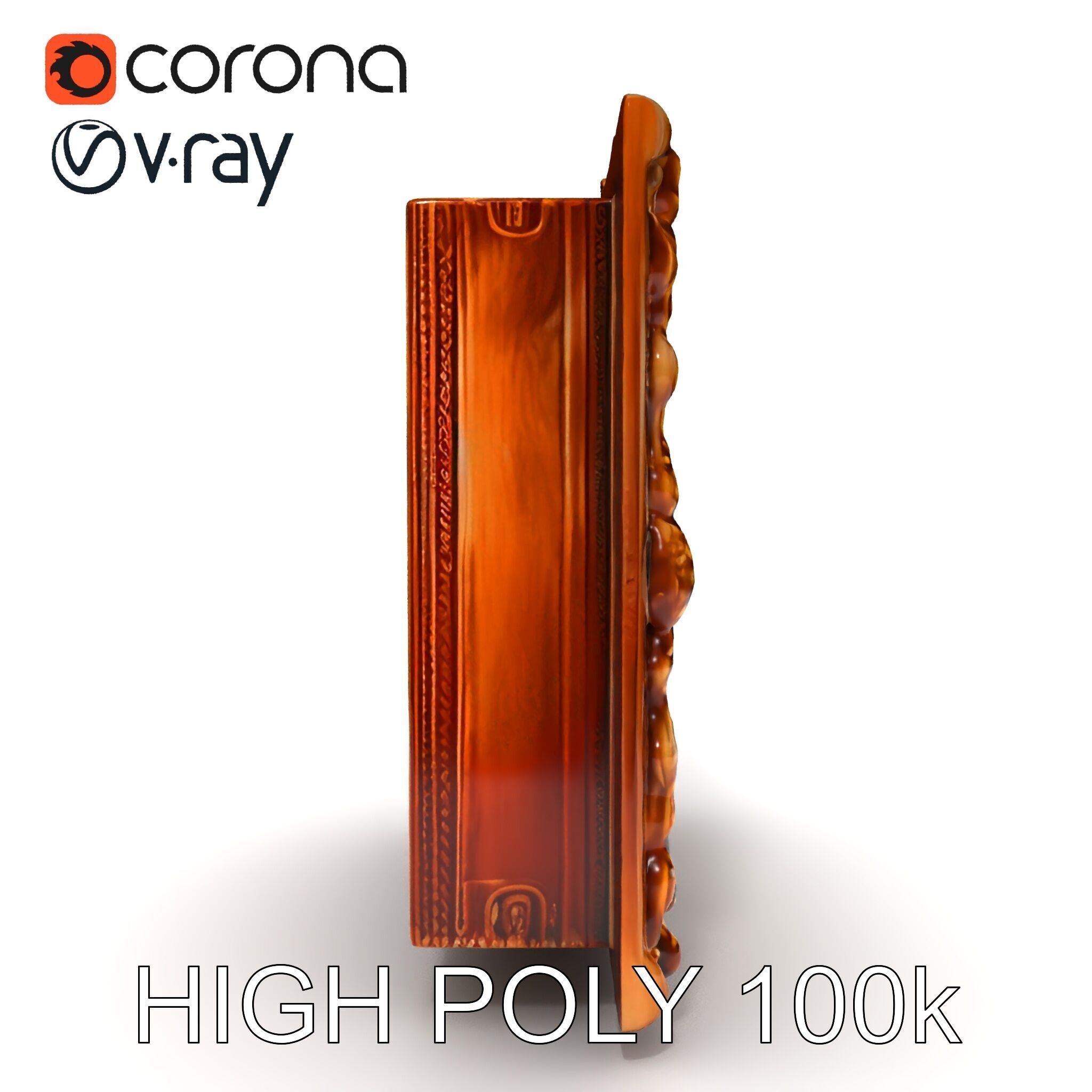 Baroque Ornate Picture Frame Model Pack Low-poly 3D model_16