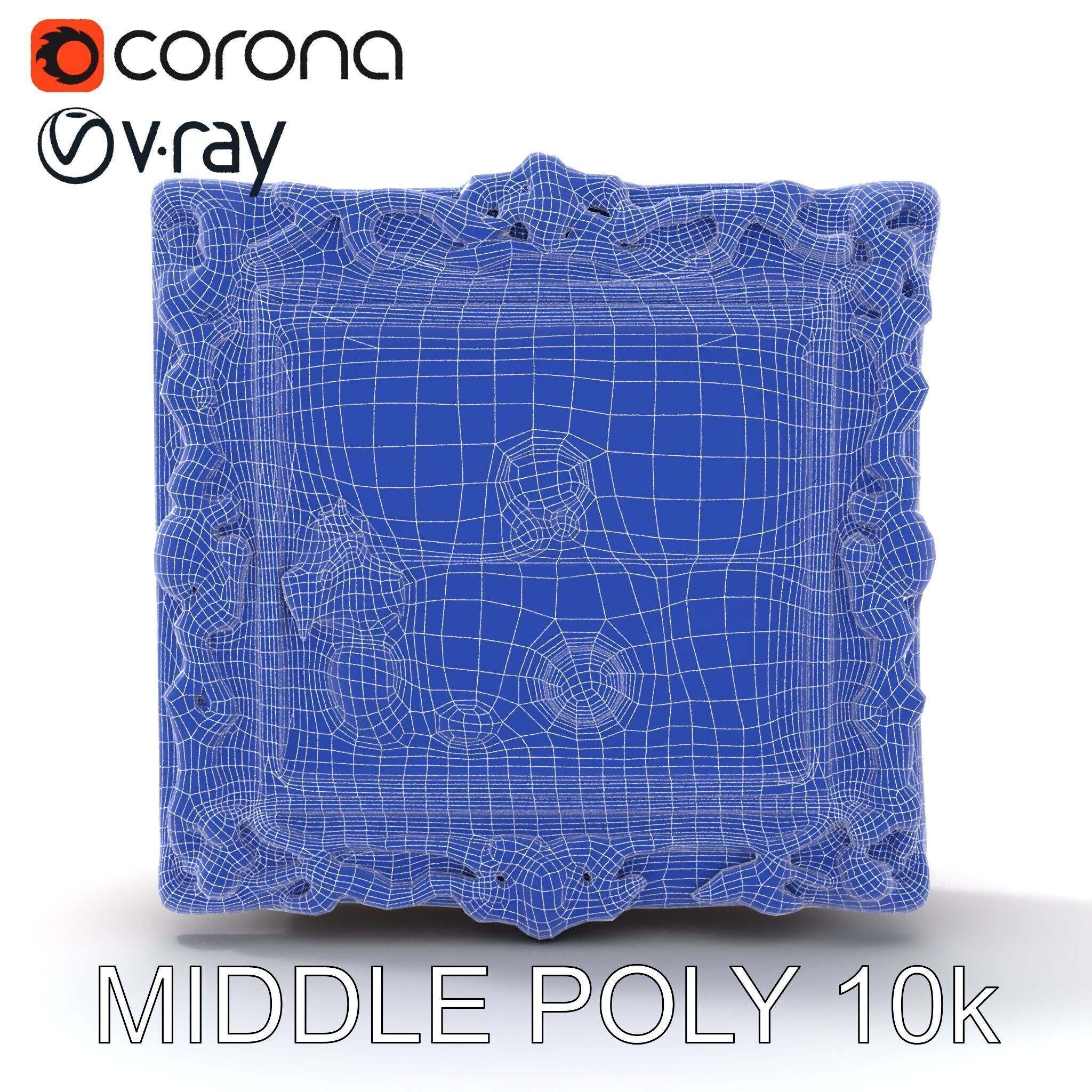 Baroque Ornate Picture Frame Model Pack Low-poly 3D model_30