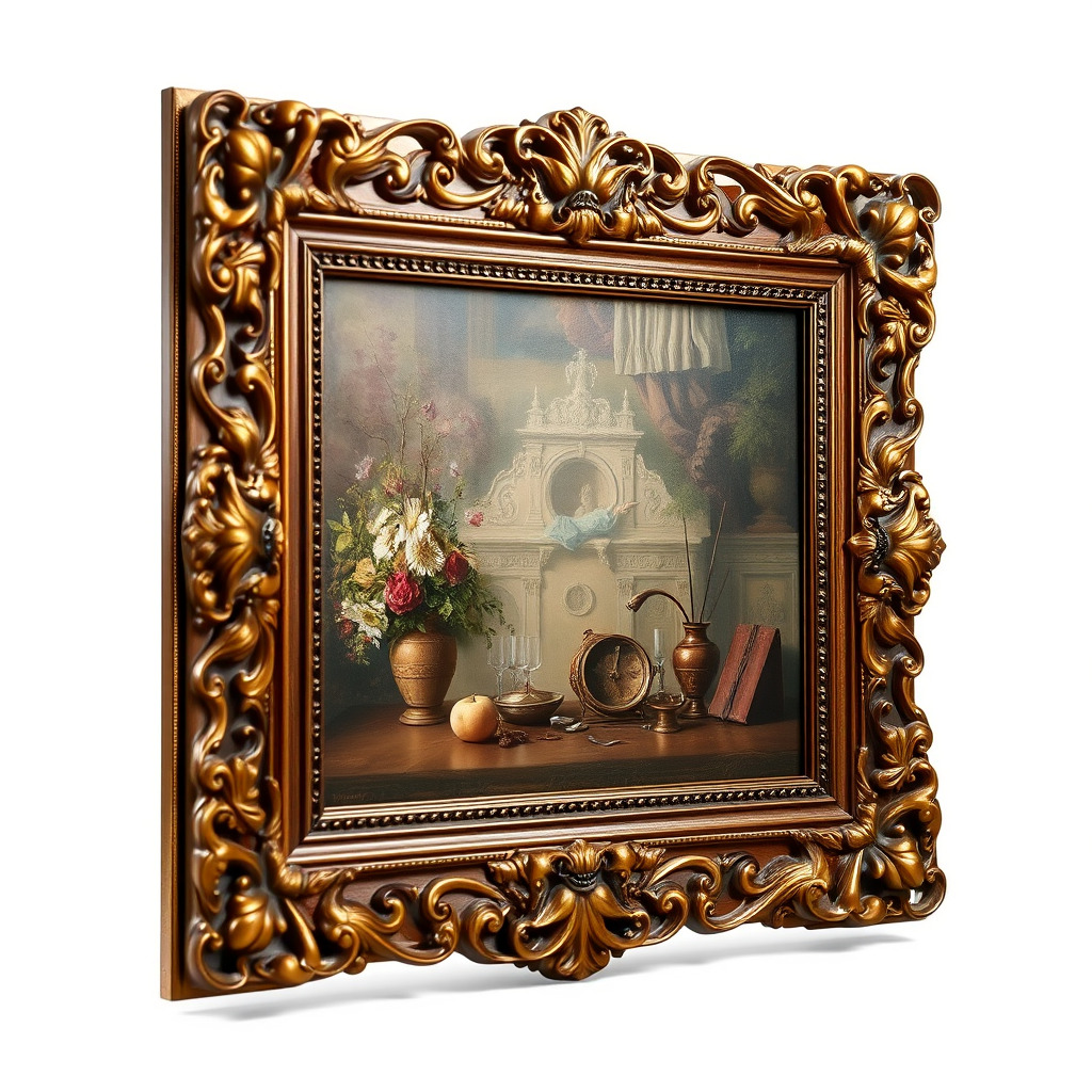 Baroque Ornate Picture Frame Model Pack Low-poly 3D model_4