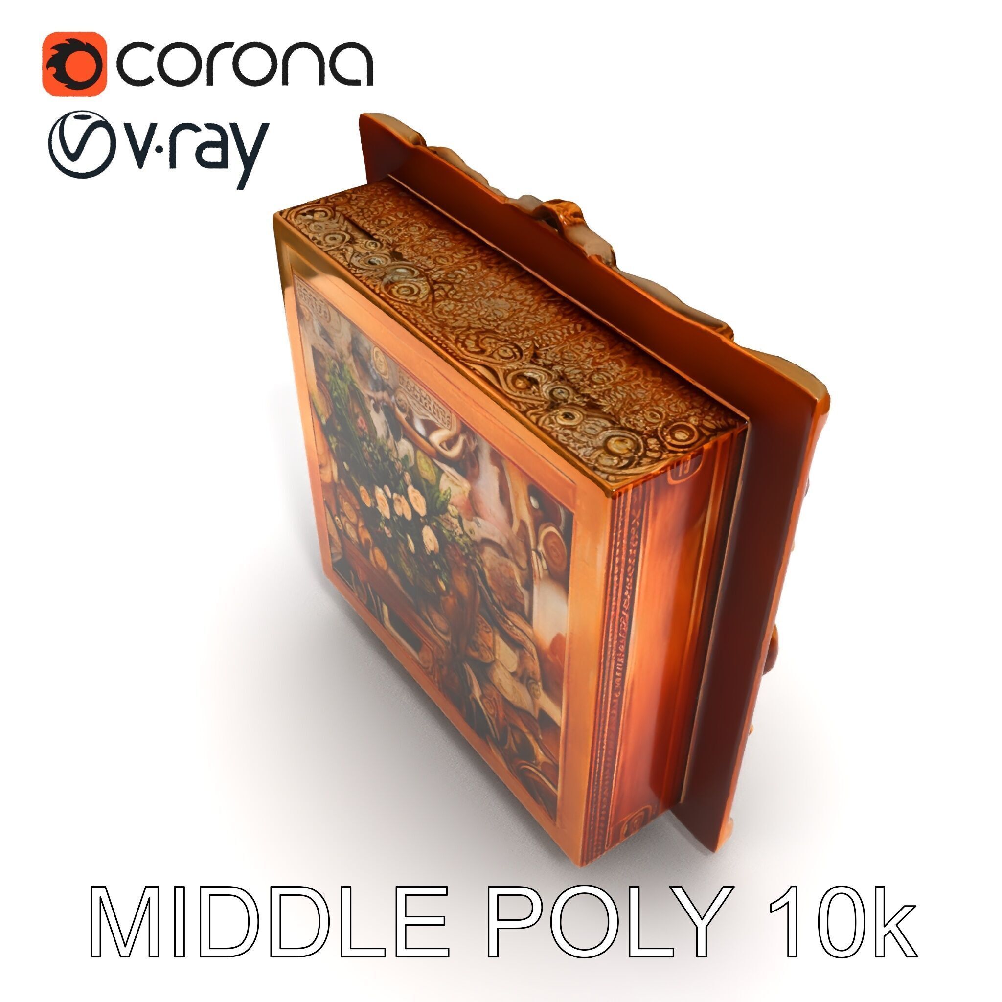 Baroque Ornate Picture Frame Model Pack Low-poly 3D model_11