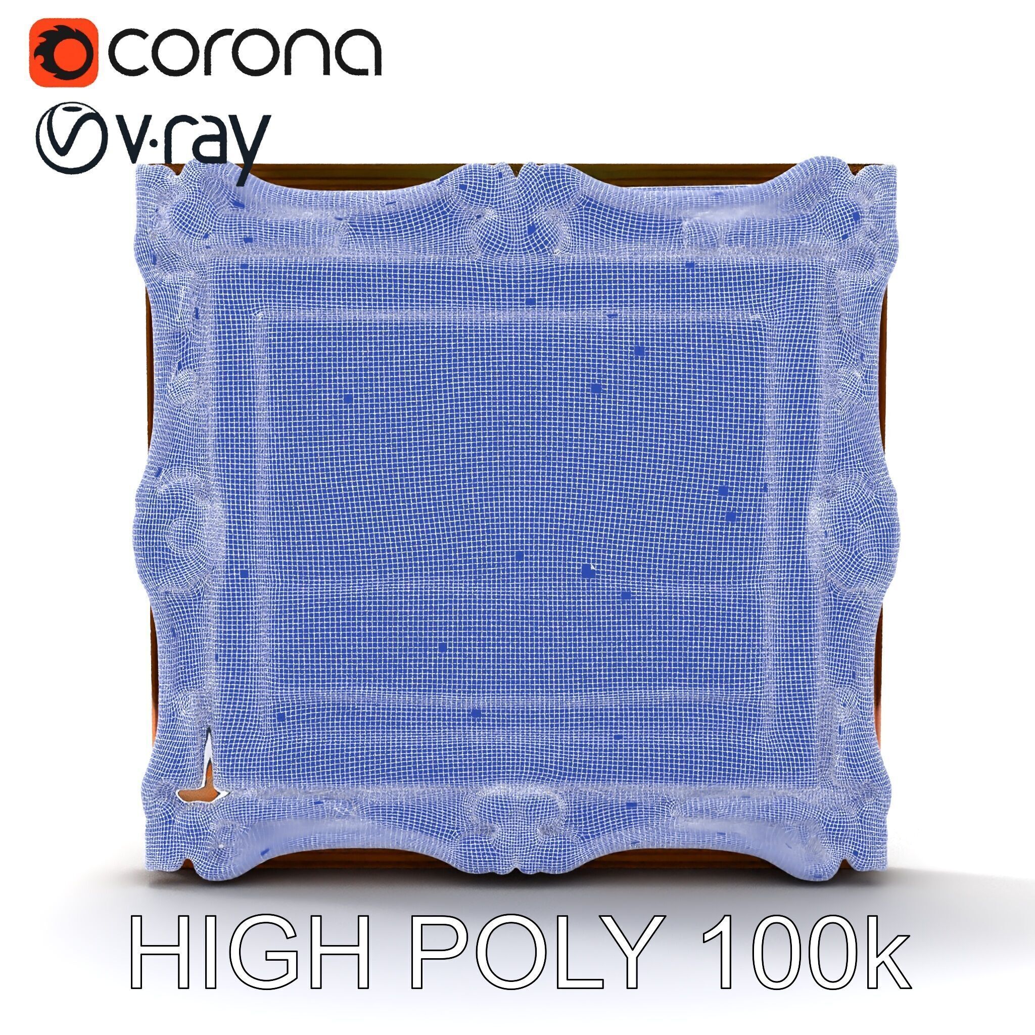 Ornate Gold Frame with Ocean Scene Model Pack Low-poly 3D model_34