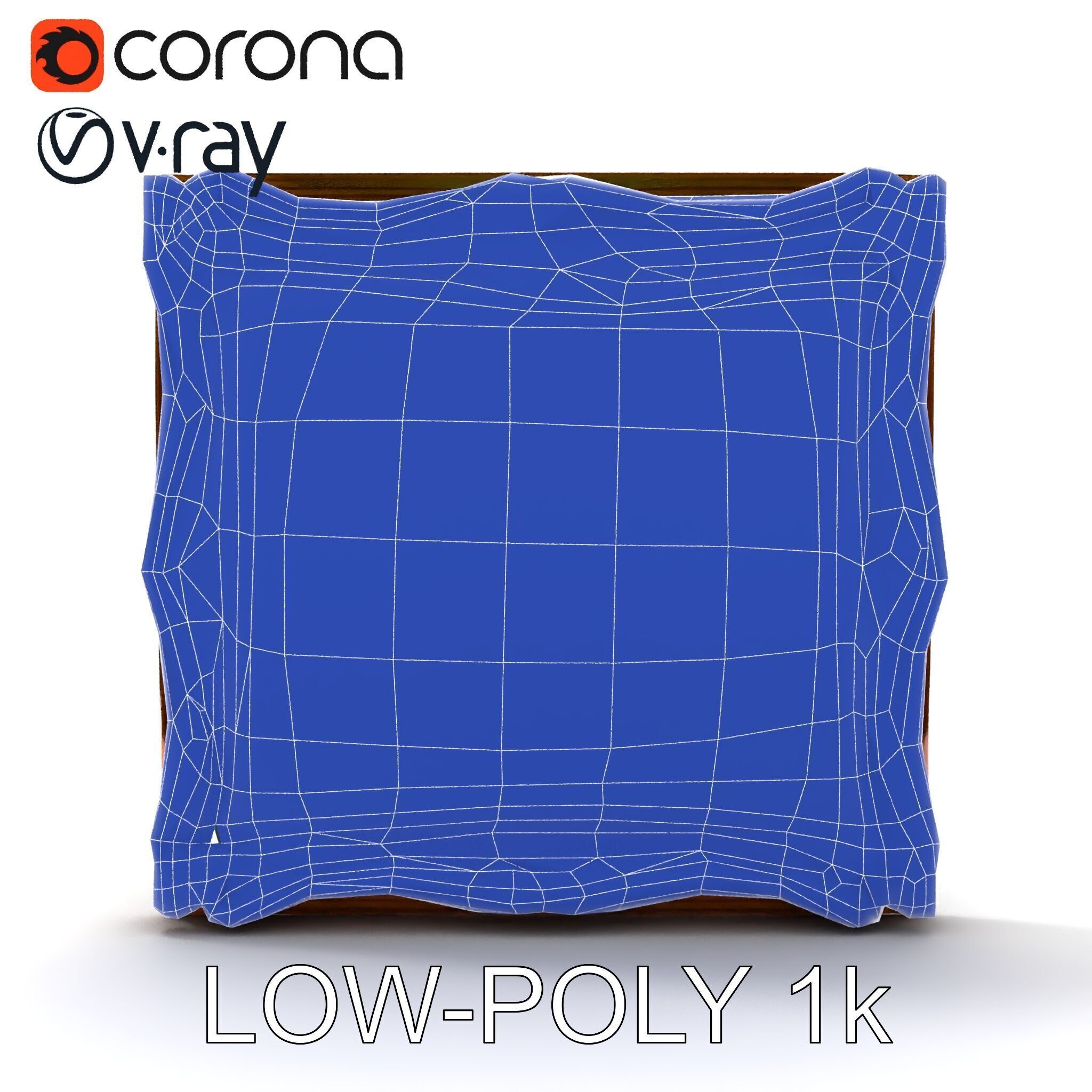 Ornate Gold Frame with Ocean Scene Model Pack Low-poly 3D model_7