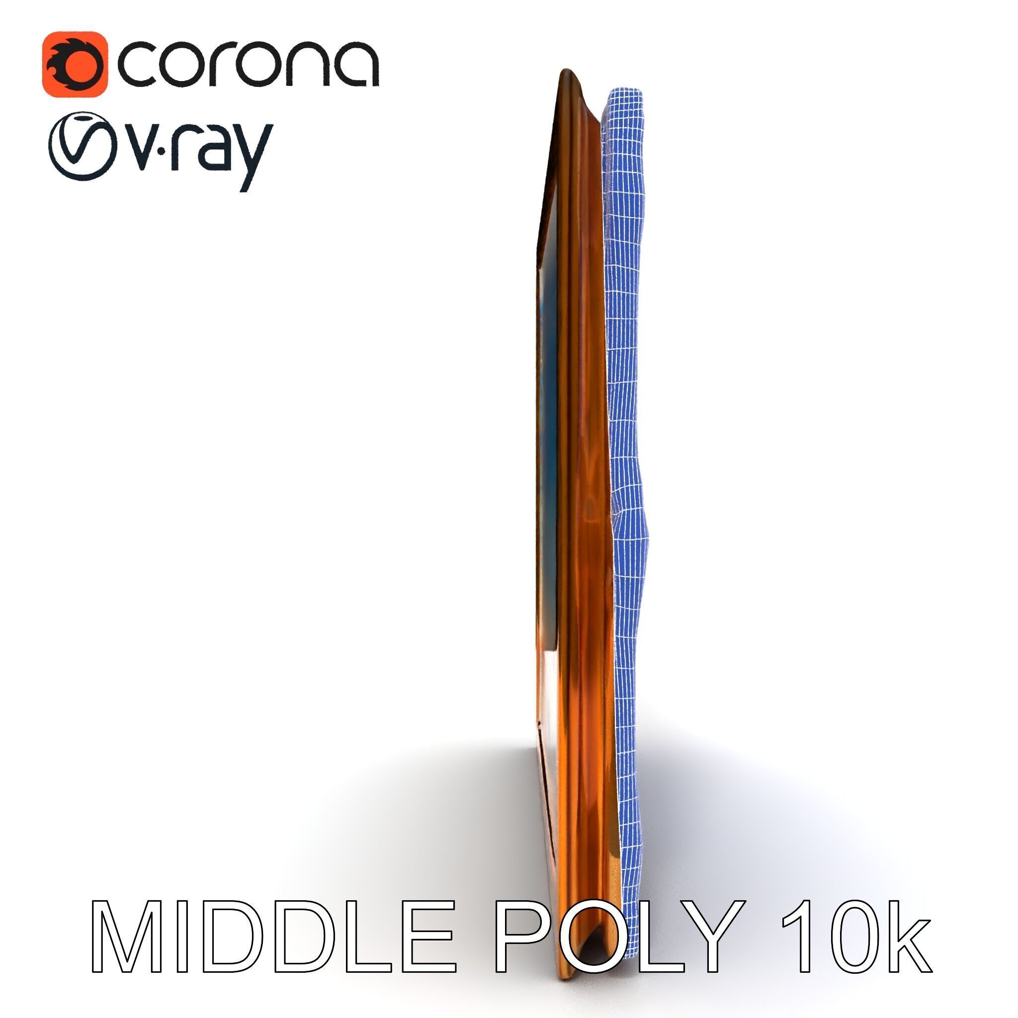 Ornate Gold Frame with Ocean Scene Model Pack Low-poly 3D model_12