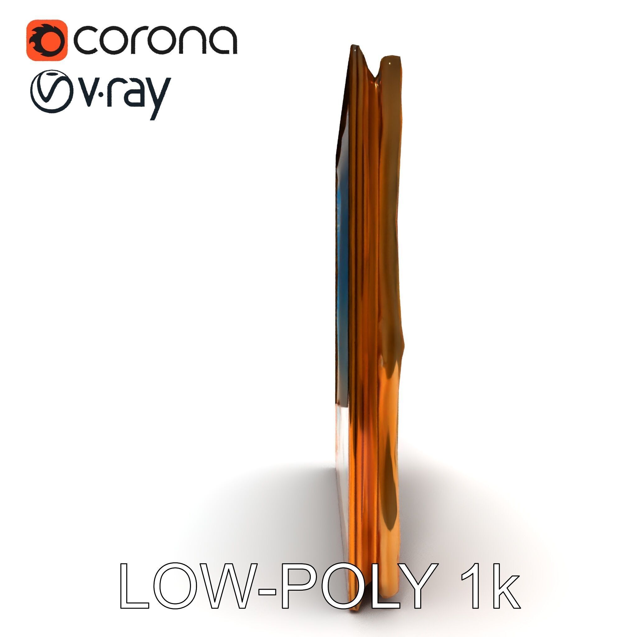 Ornate Gold Frame with Ocean Scene Model Pack Low-poly 3D model_20