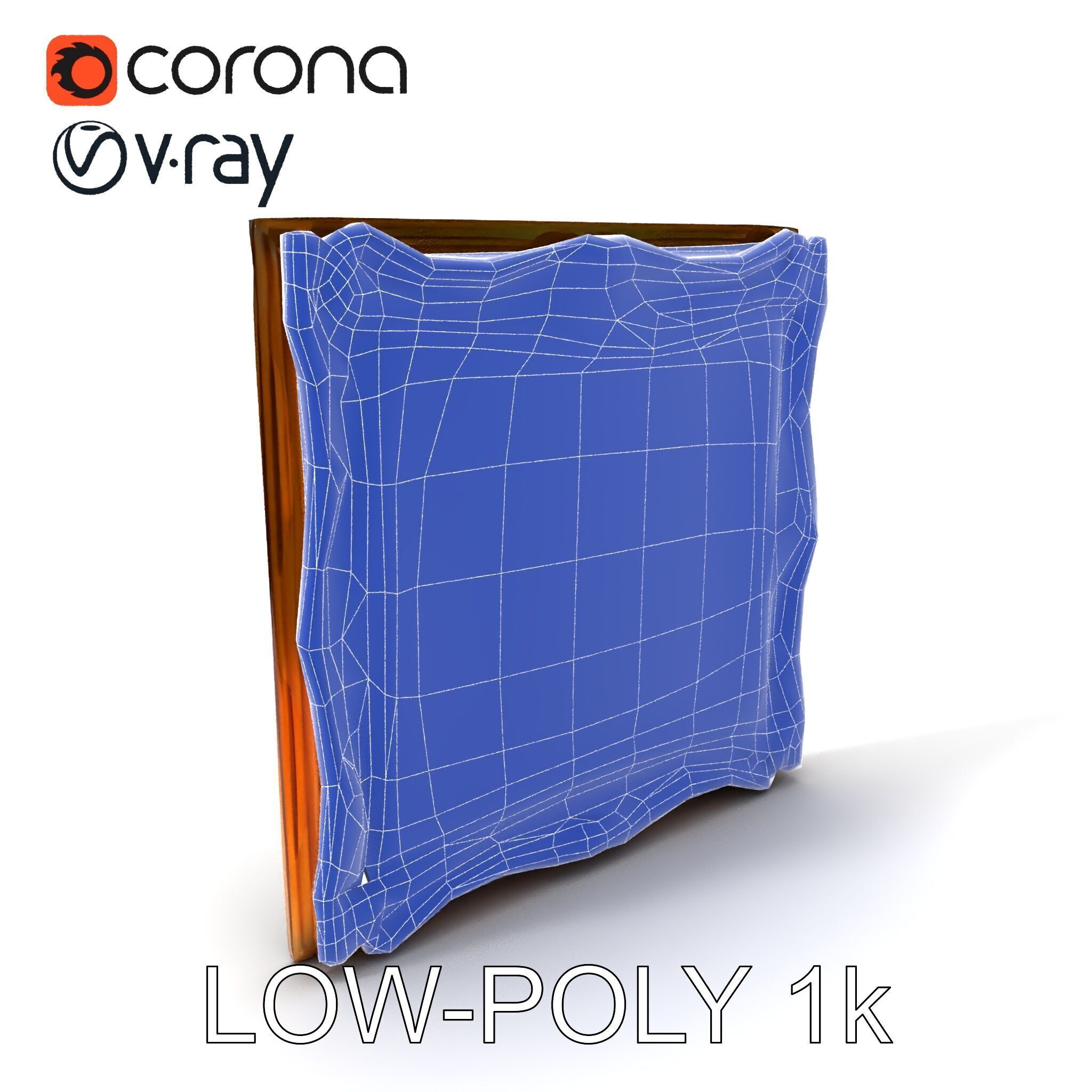 Ornate Gold Frame with Ocean Scene Model Pack Low-poly 3D model_10