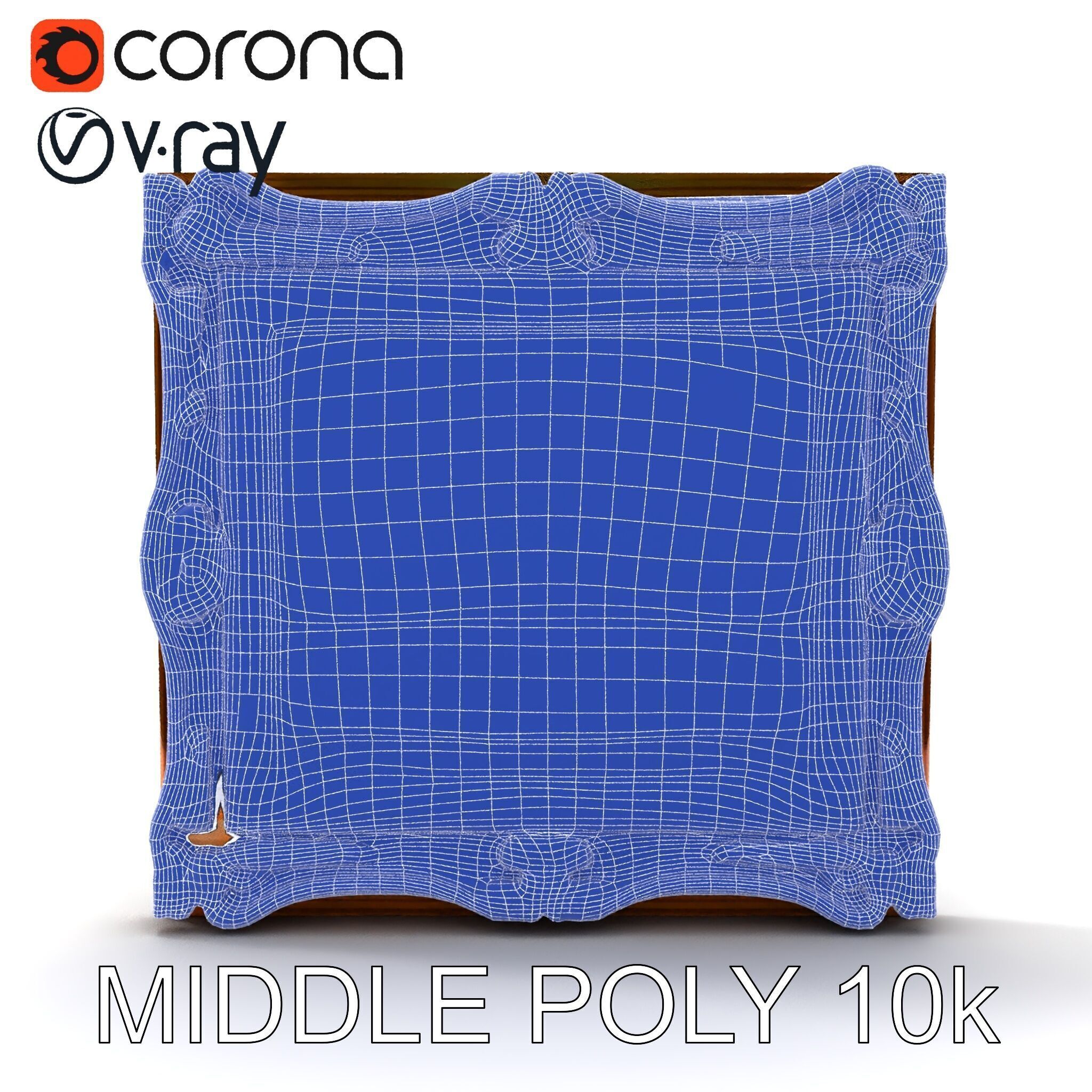 Ornate Gold Frame with Ocean Scene Model Pack Low-poly 3D model_29