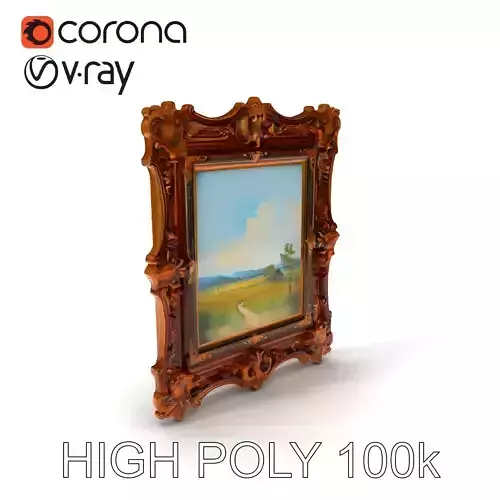 Ornate Baroque Style Picture Frame Model Pack