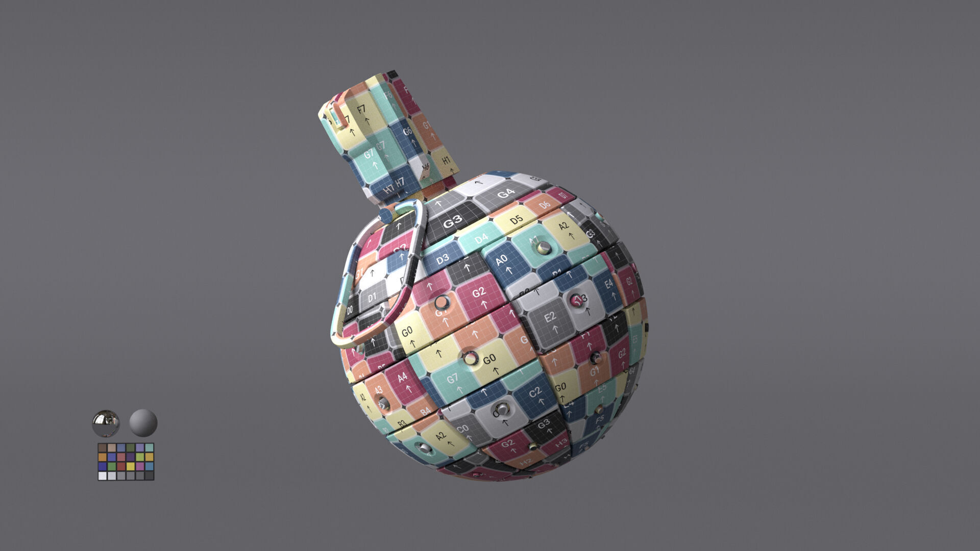 Scifi Grenade Free 3D model_10