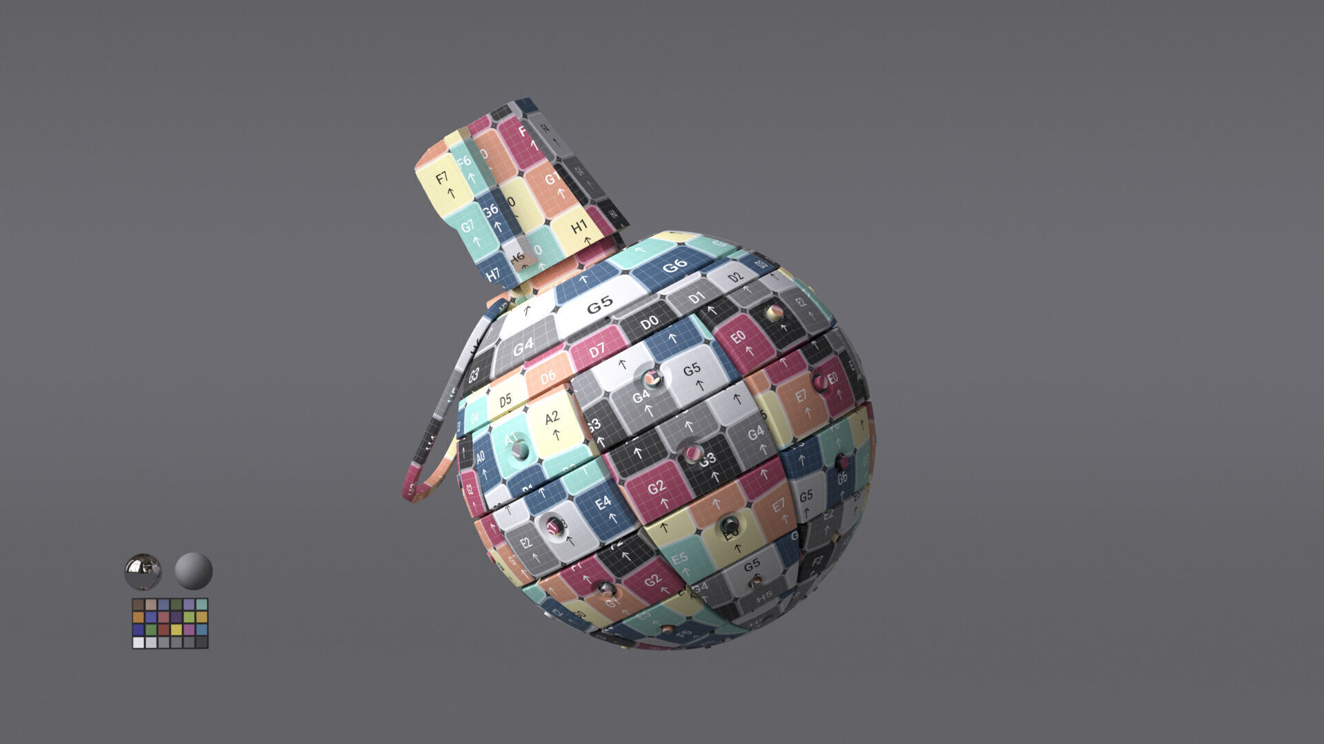 Scifi Grenade Free 3D model_12