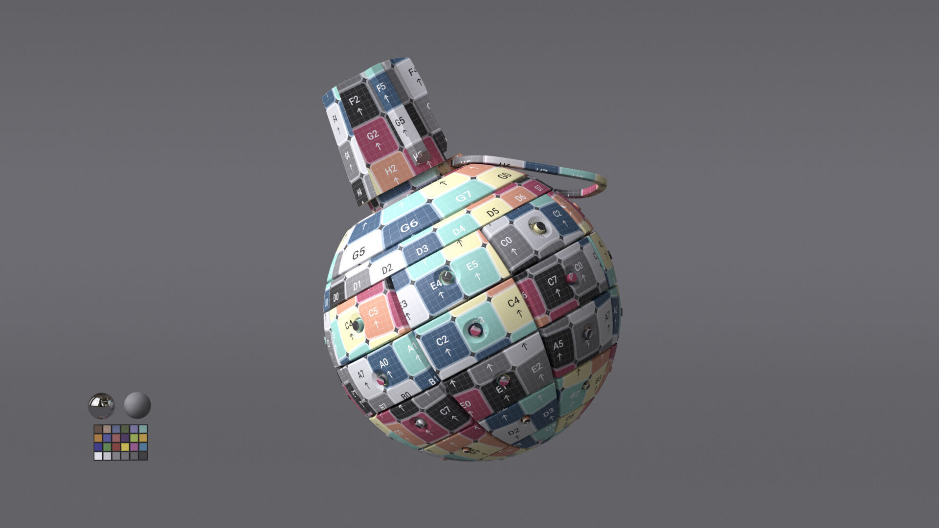 Scifi Grenade Free 3D model_16