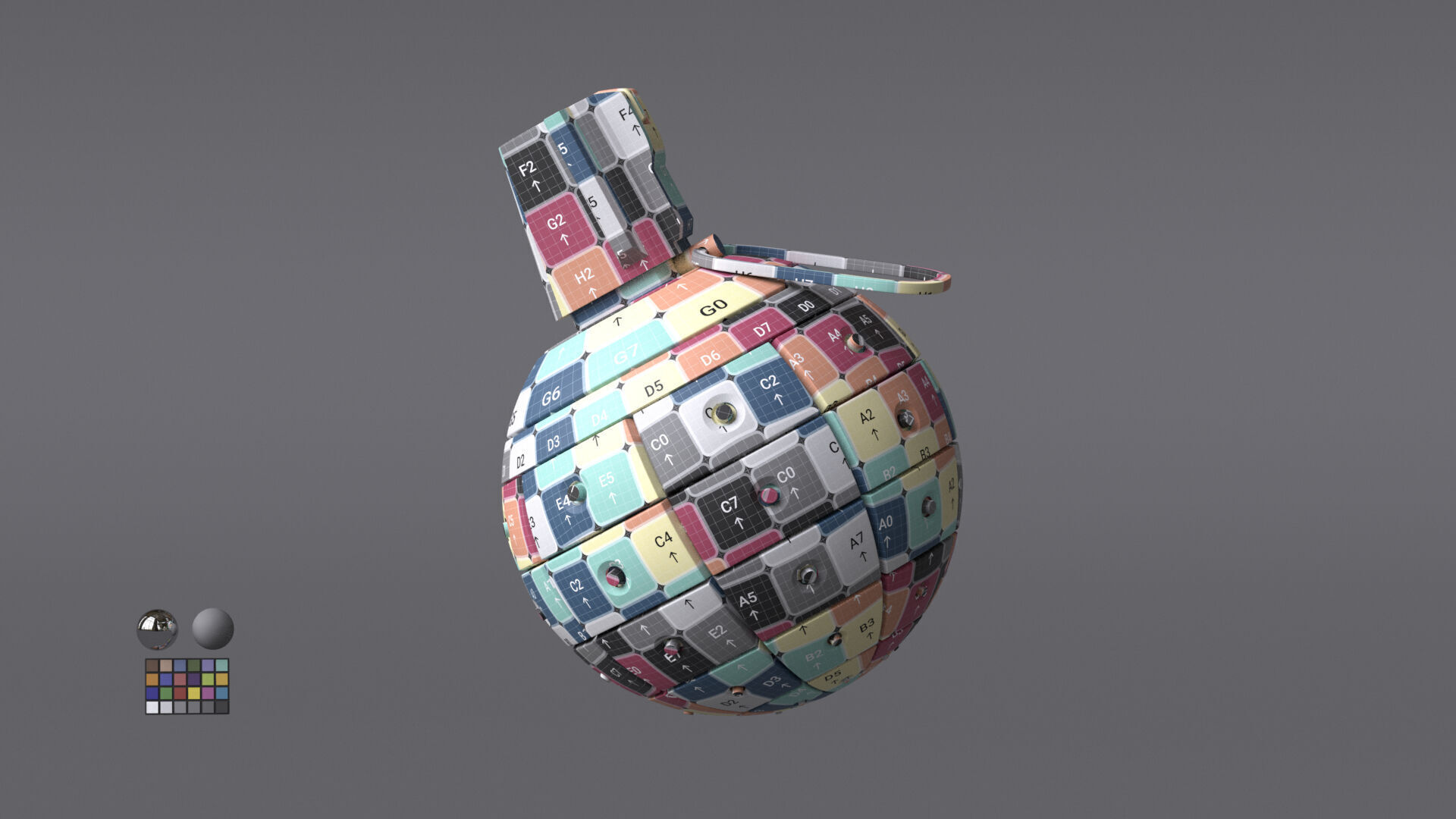 Scifi Grenade Free 3D model_17