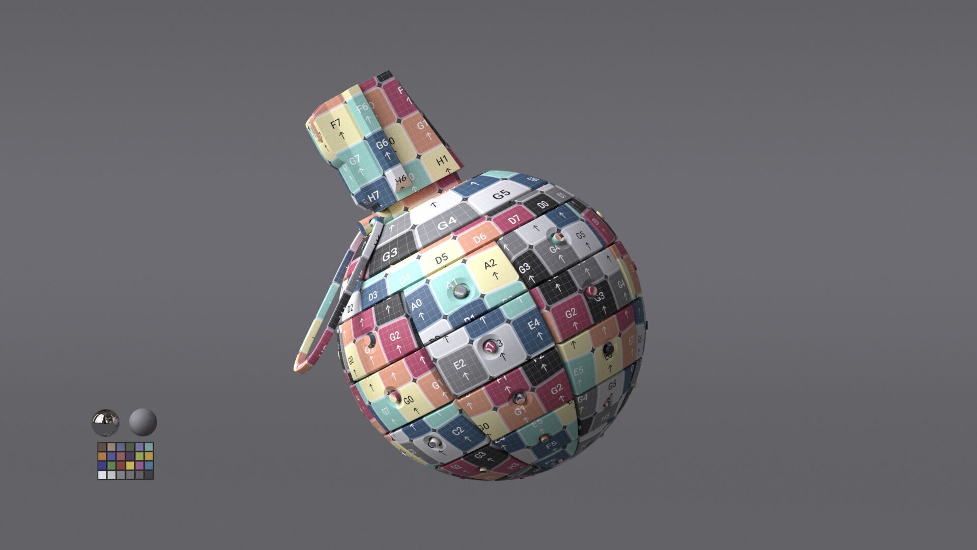Scifi Grenade Free 3D model_11