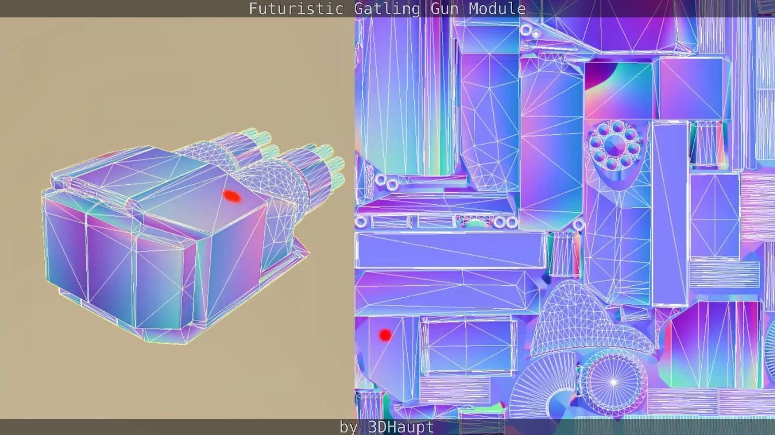 Gatling Gun Module Low-poly 3D model_45