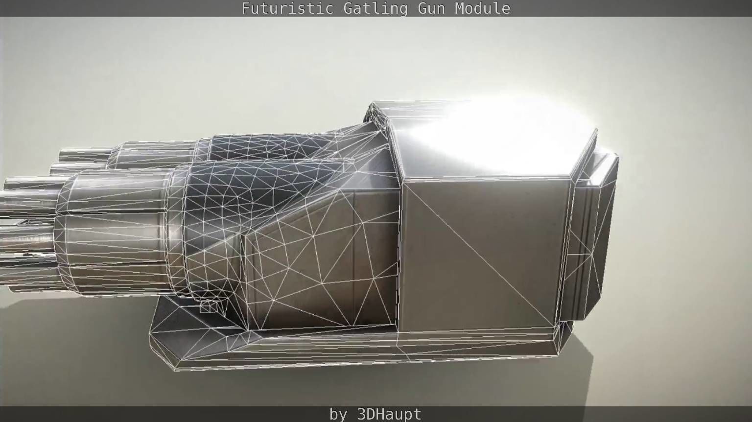Gatling Gun Module Low-poly 3D model_29