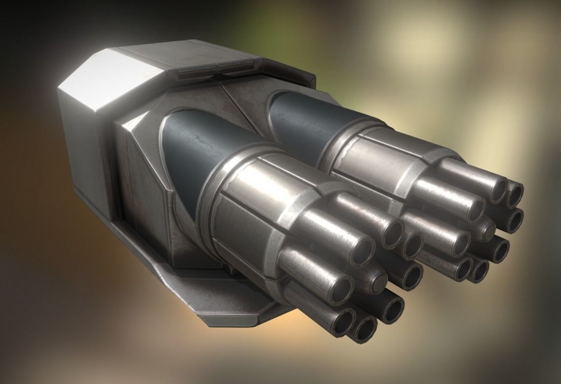 Gatling Gun Module Low-poly 3D model_4
