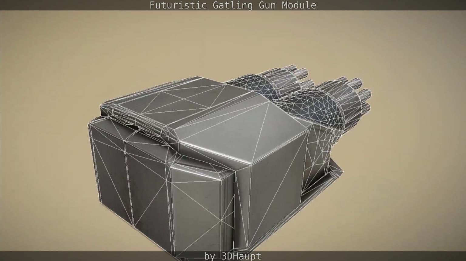 Gatling Gun Module Low-poly 3D model_31
