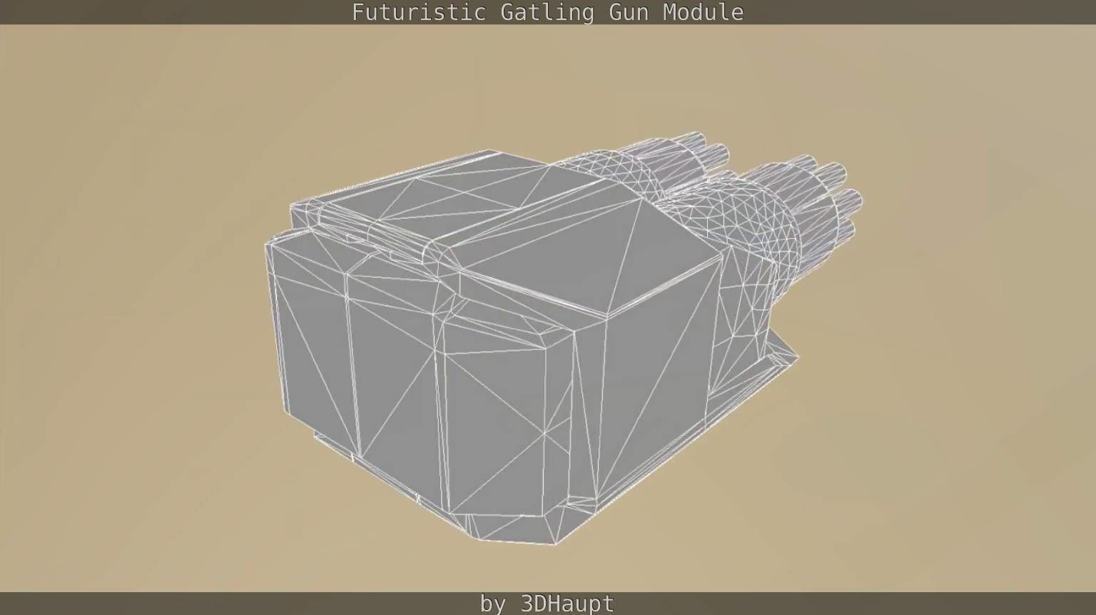 Gatling Gun Module Low-poly 3D model_34