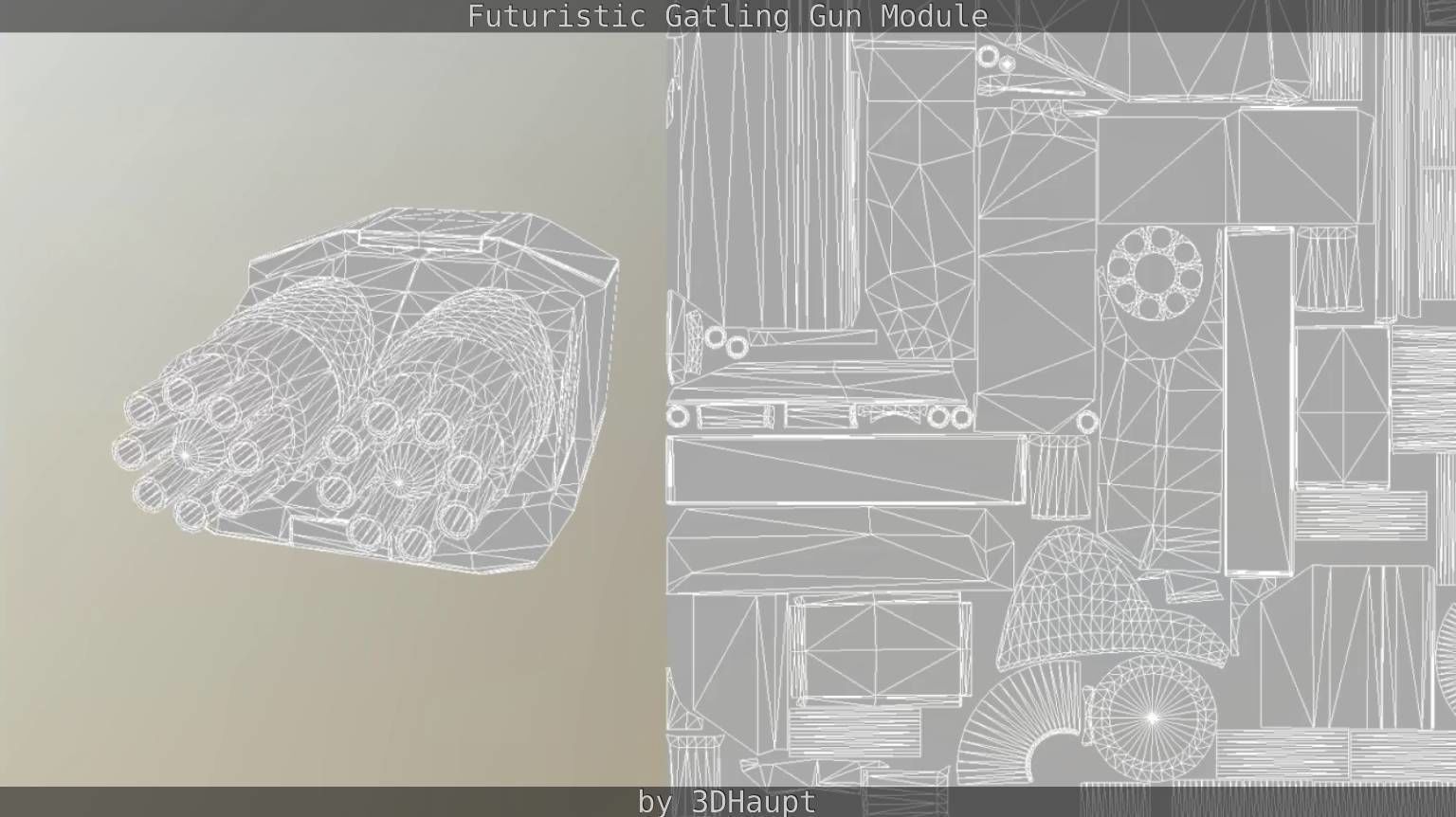 Gatling Gun Module Low-poly 3D model_48