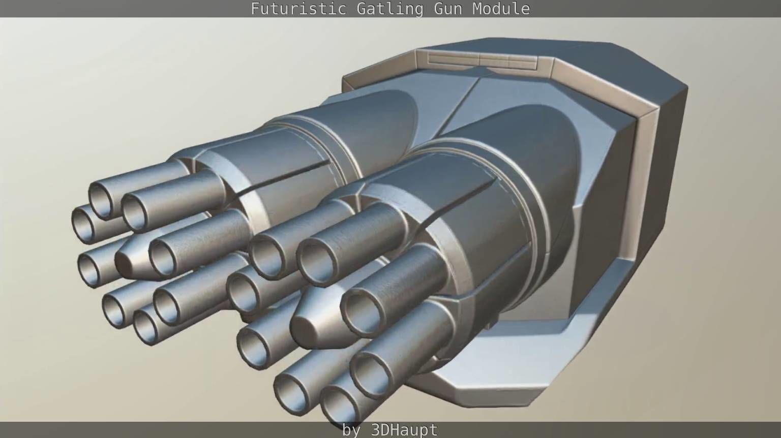 Gatling Gun Module Low-poly 3D model_59