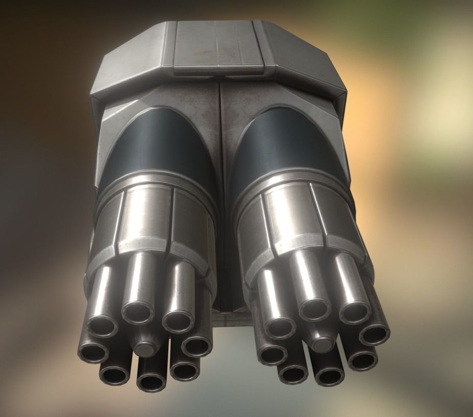Gatling Gun Module Low-poly 3D model_3