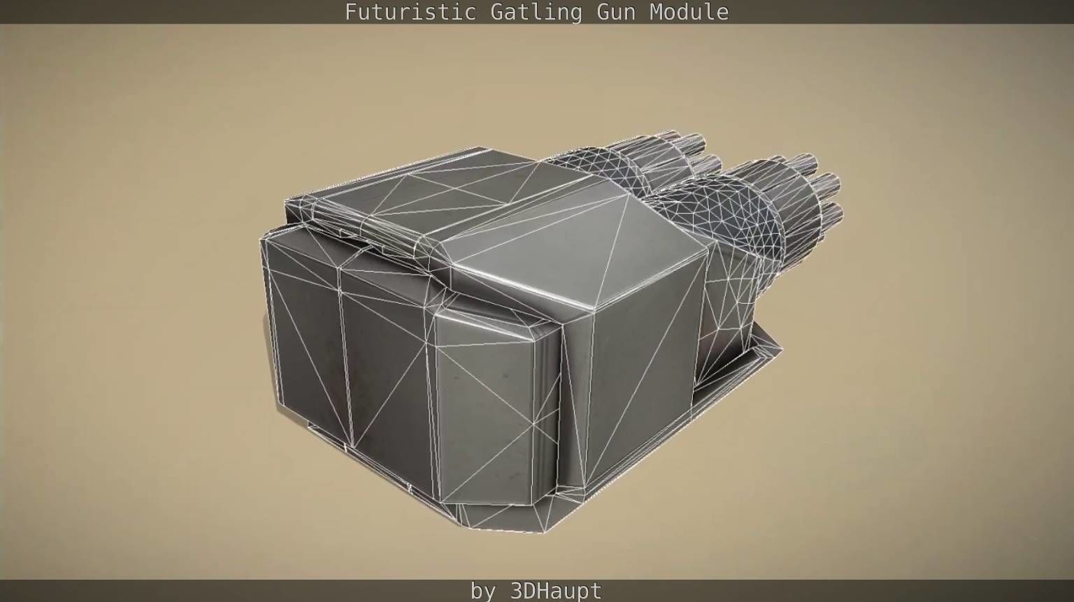 Gatling Gun Module Low-poly 3D model_32