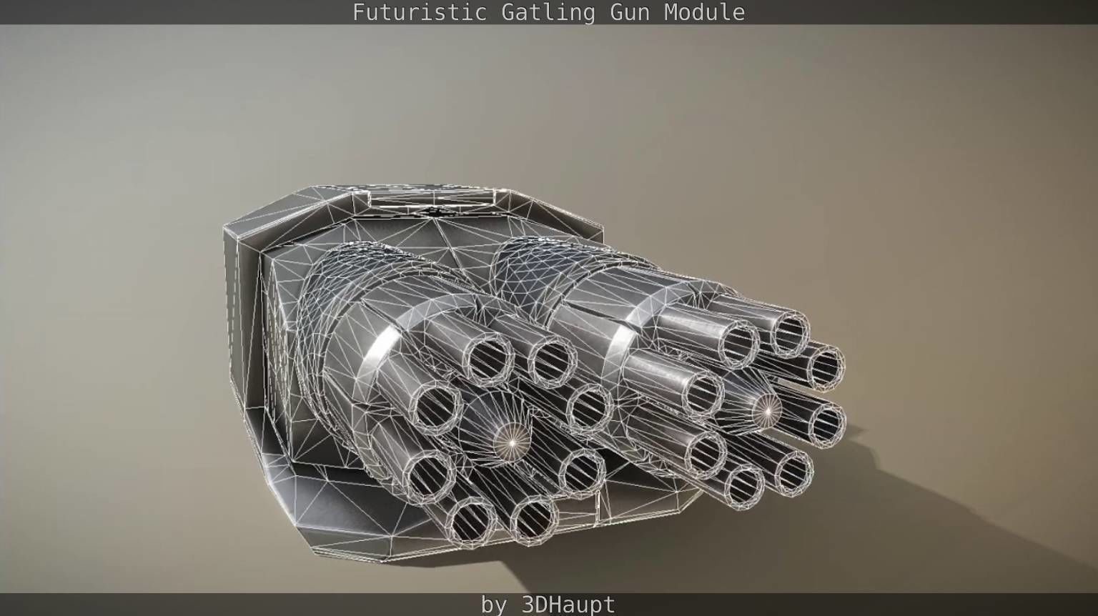 Gatling Gun Module Low-poly 3D model_28