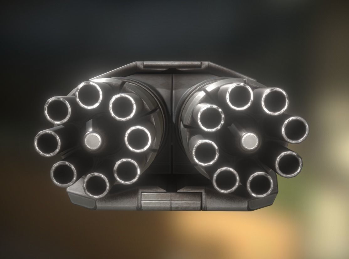 Gatling Gun Module Low-poly 3D model_2