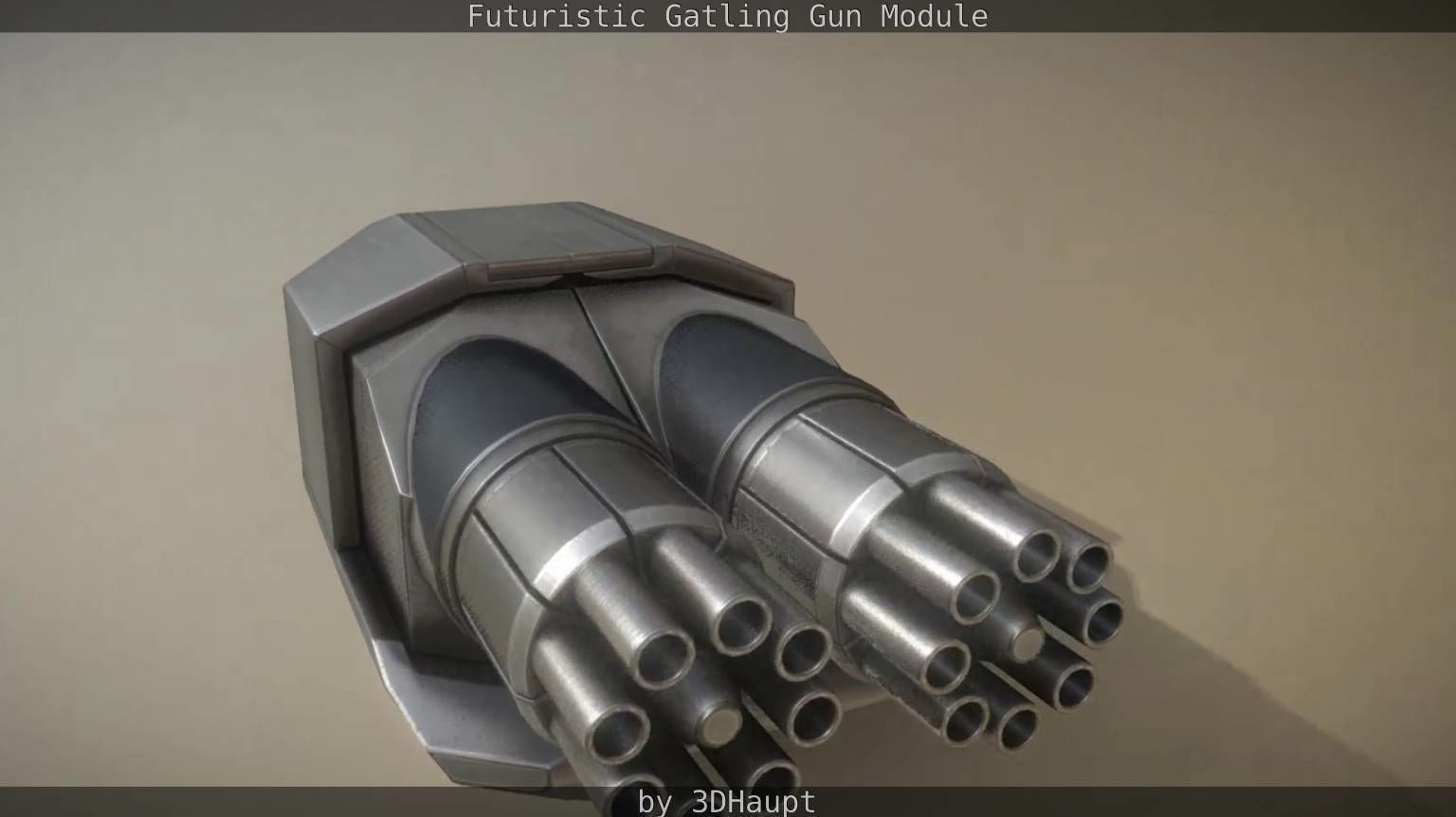 Gatling Gun Module Low-poly 3D model_24