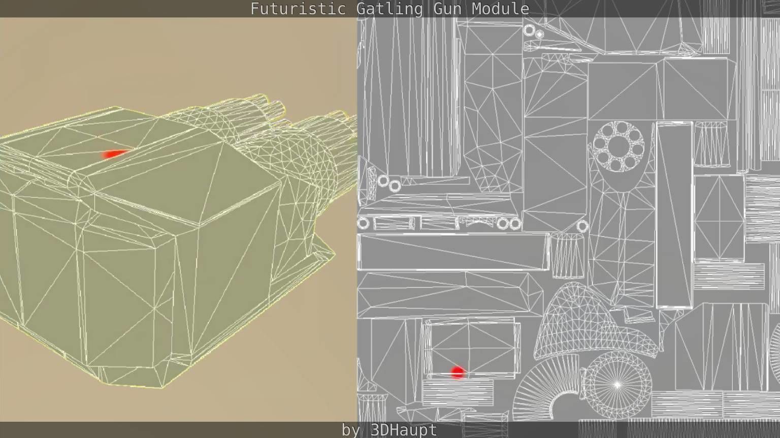 Gatling Gun Module Low-poly 3D model_35