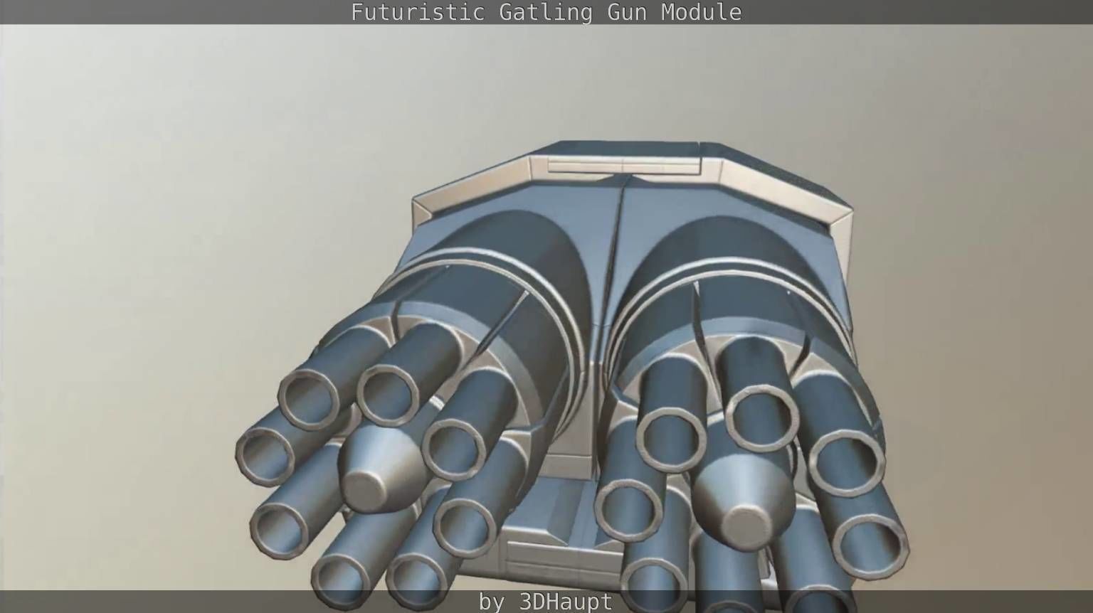 Gatling Gun Module Low-poly 3D model_64