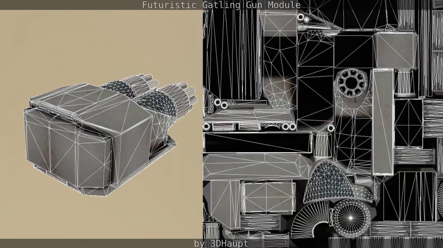 Gatling Gun Module Low-poly 3D model_41