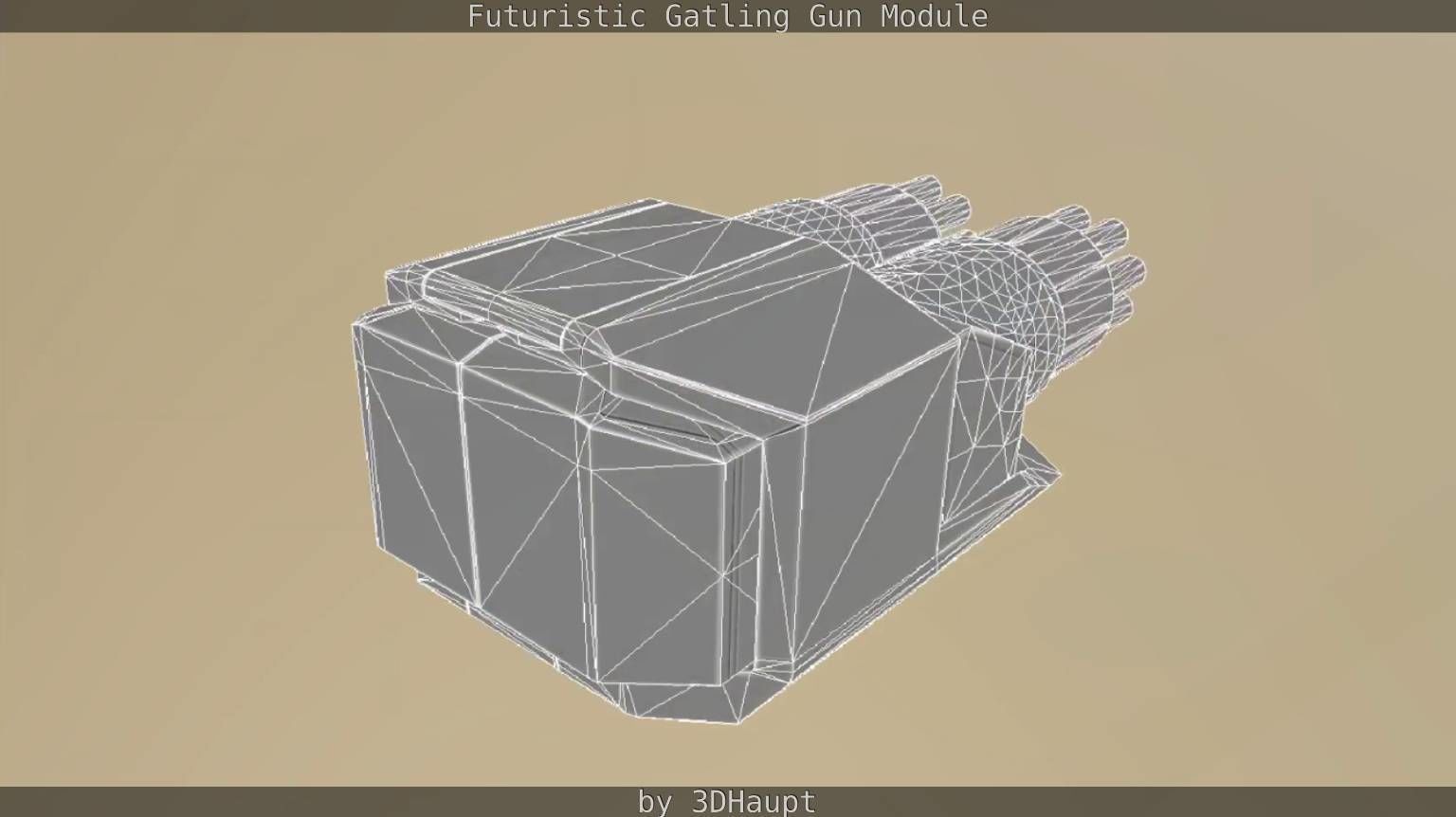 Gatling Gun Module Low-poly 3D model_33